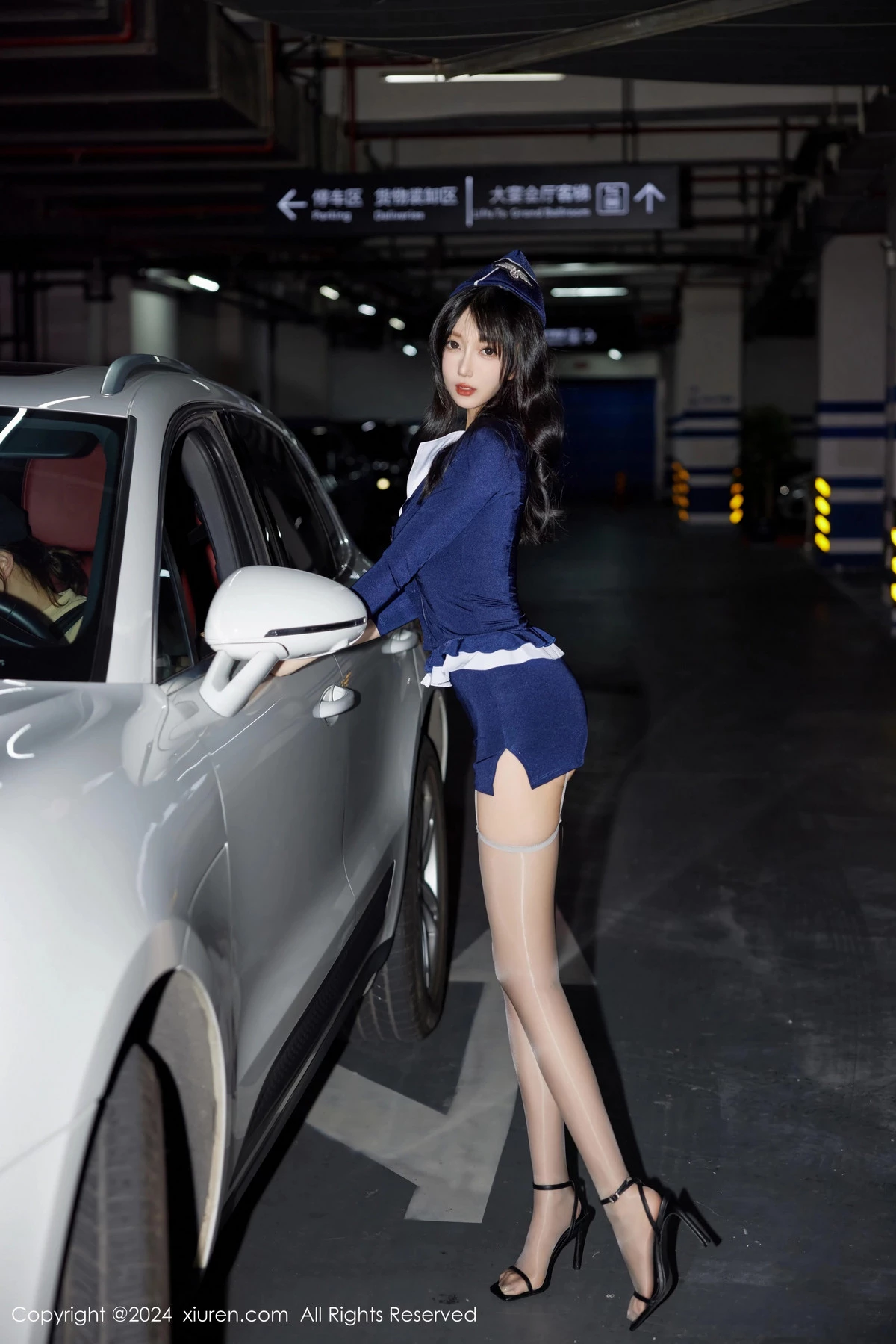 秀人集.com_[XiuRen秀人网]No.9418_模特玥儿玥er性感蓝色制服露红色蕾丝内衣配灰丝袜秀美腿诱惑写真78P