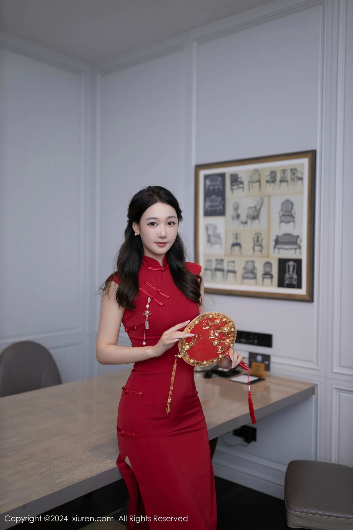 秀人集.com_[XiuRen秀人网]No.9463_模特唐安琪性感红色旗袍露红色内衣配超薄肉丝秀曼妙身姿诱惑写真81P