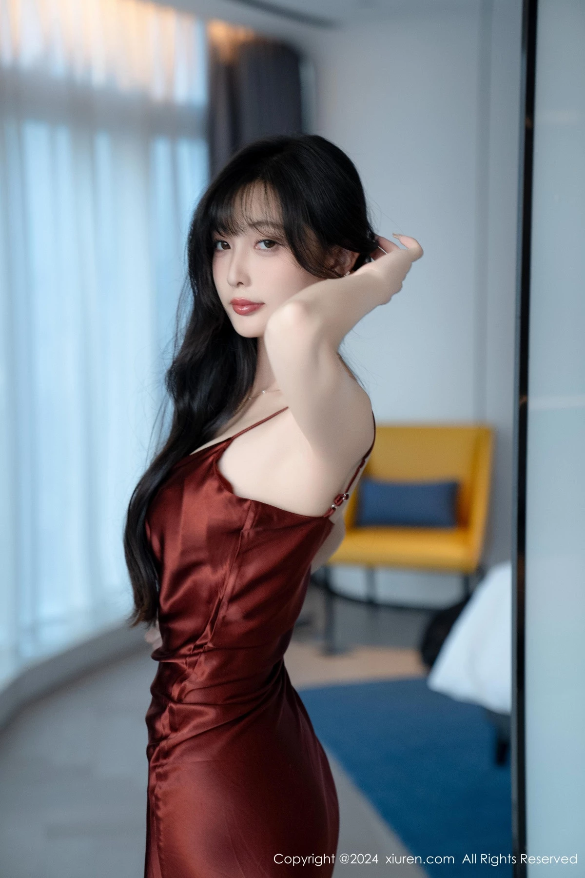 秀人集.com_[XiuRen秀人网]No.9336_模特林星阑性感红色连衣长裙露黑色情趣内衣秀曼妙身姿诱惑写真85P