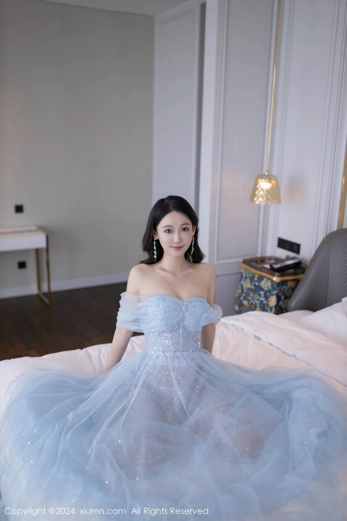 秀人集.com_[XiuRen秀人网]No.9538_模特唐安琪性感淡蓝色薄纱礼裙露白色内衣秀曼妙身姿诱惑写真82P