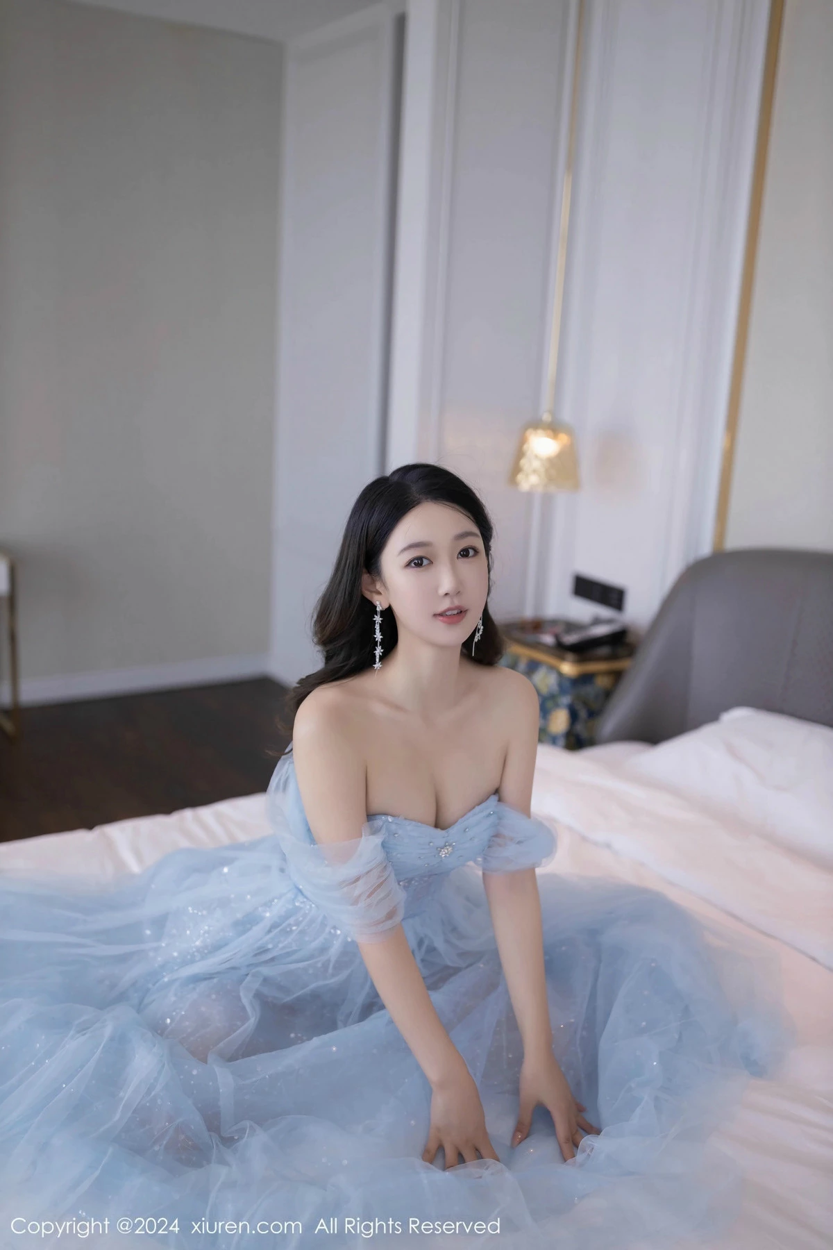 秀人集.com_[XiuRen秀人网]No.9538_模特唐安琪性感淡蓝色薄纱礼裙露白色内衣秀曼妙身姿诱惑写真82P