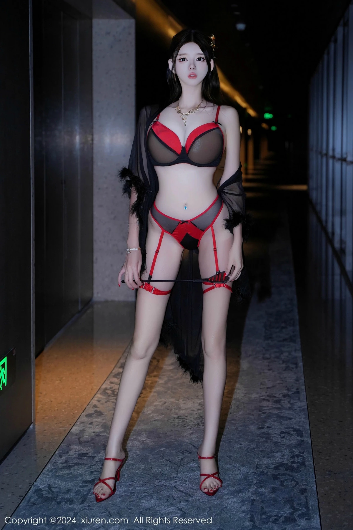 秀人集.com_[XiuRen秀人网]No.9544_模特果茶姐姐私房性感红黑搭配情趣内衣秀曼妙身姿撩人诱惑写真64P