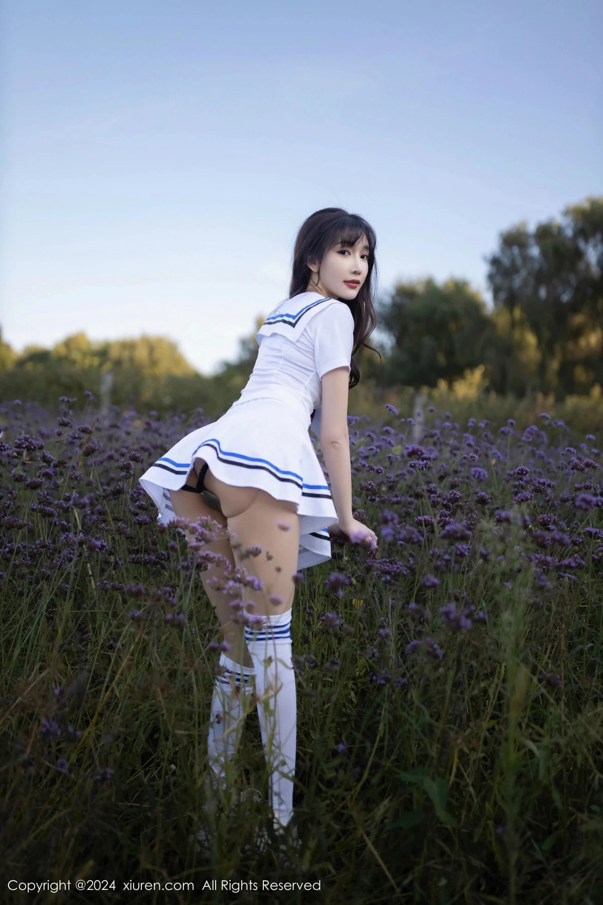 秀人集.com_[XiuRen秀人网]No.9554_模特陆萱萱学生套装露黑色蕾丝内衣配开档肉丝秀完美身材诱惑写真80P