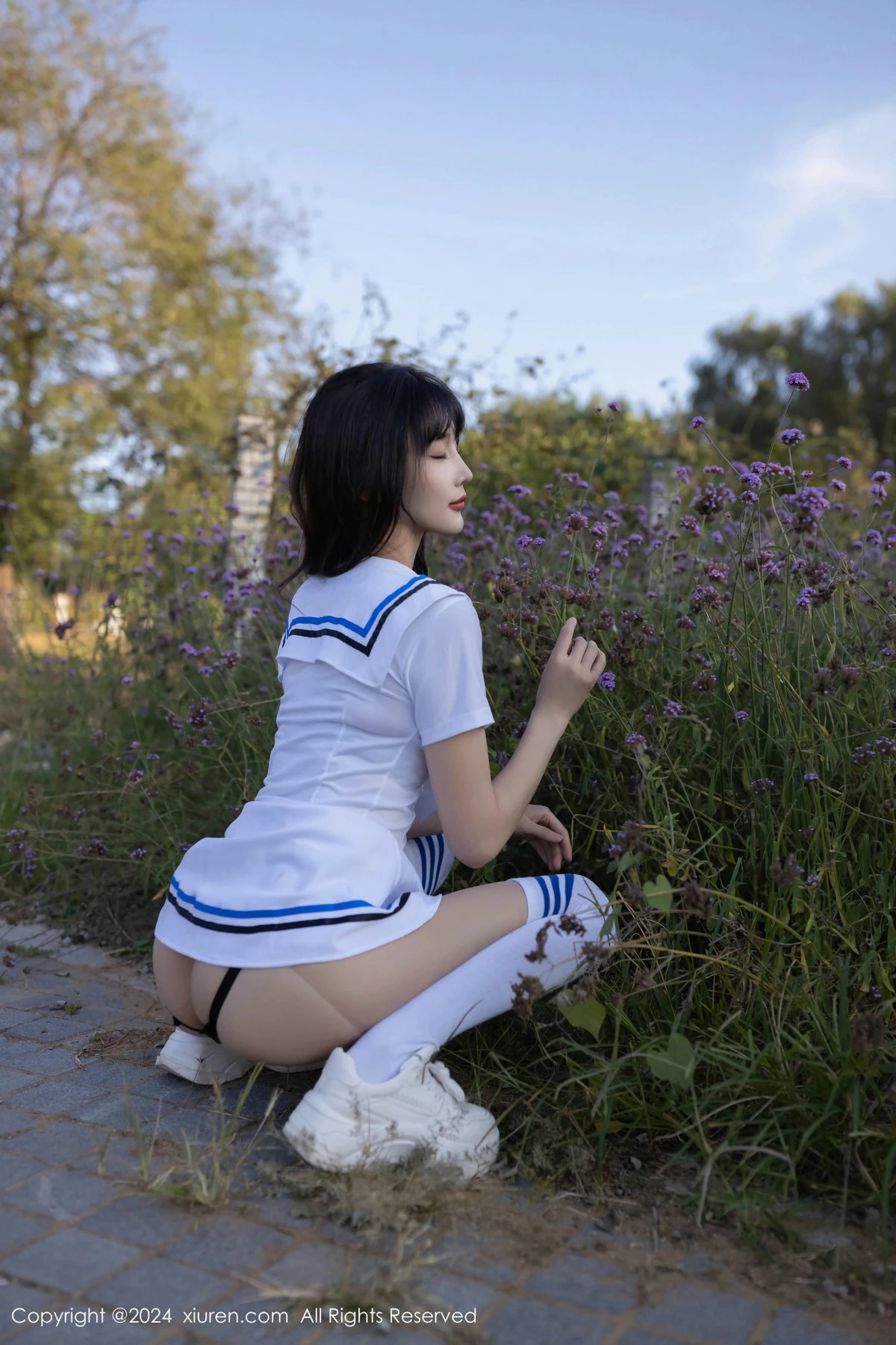 秀人集.com_[XiuRen秀人网]No.9554_模特陆萱萱学生套装露黑色蕾丝内衣配开档肉丝秀完美身材诱惑写真80P