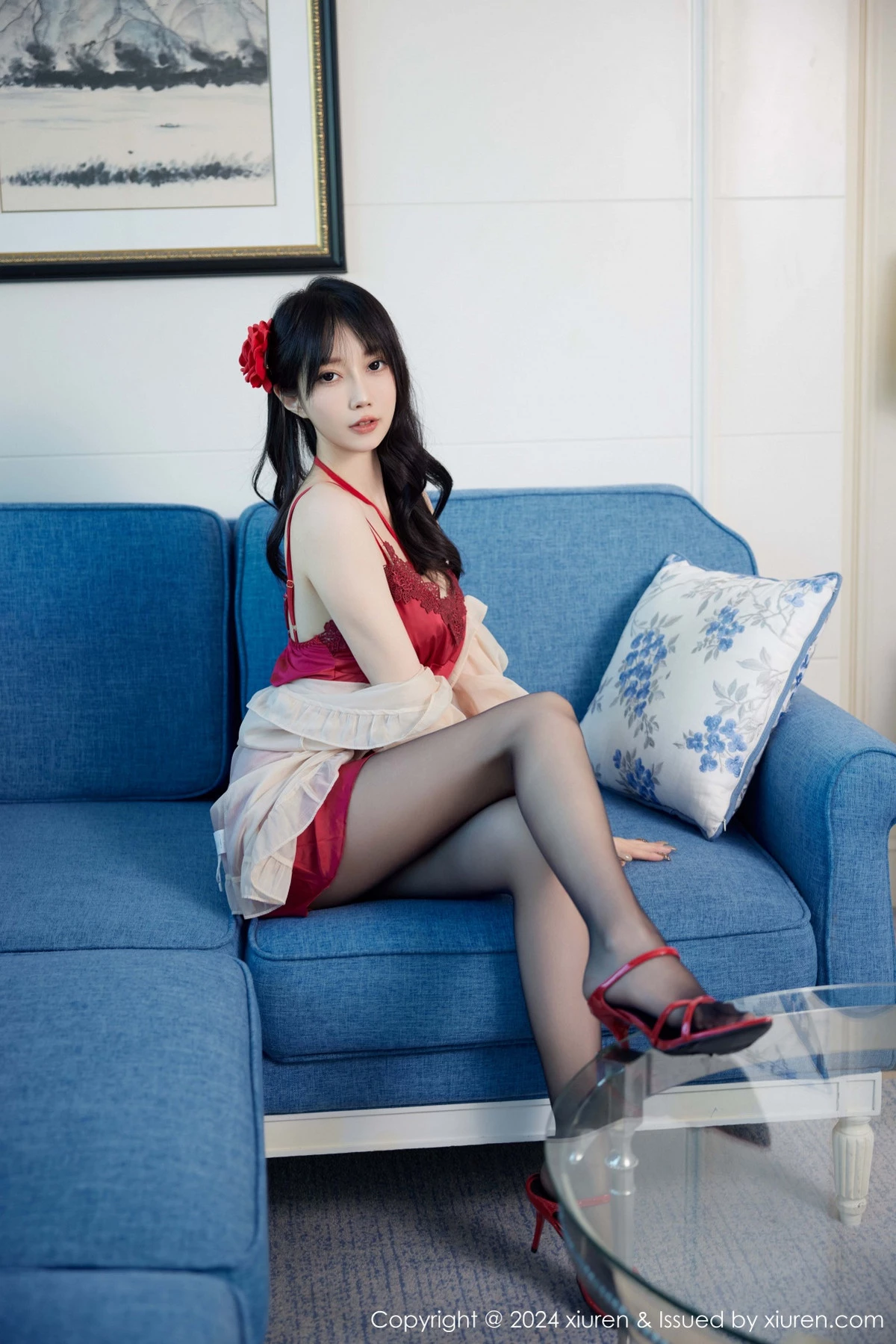 秀人集.com_[XiuRen秀人网]No.9488_模特玥儿玥er性感红色睡裙露红色内衣配超薄黑色秀美腿诱惑写真79P