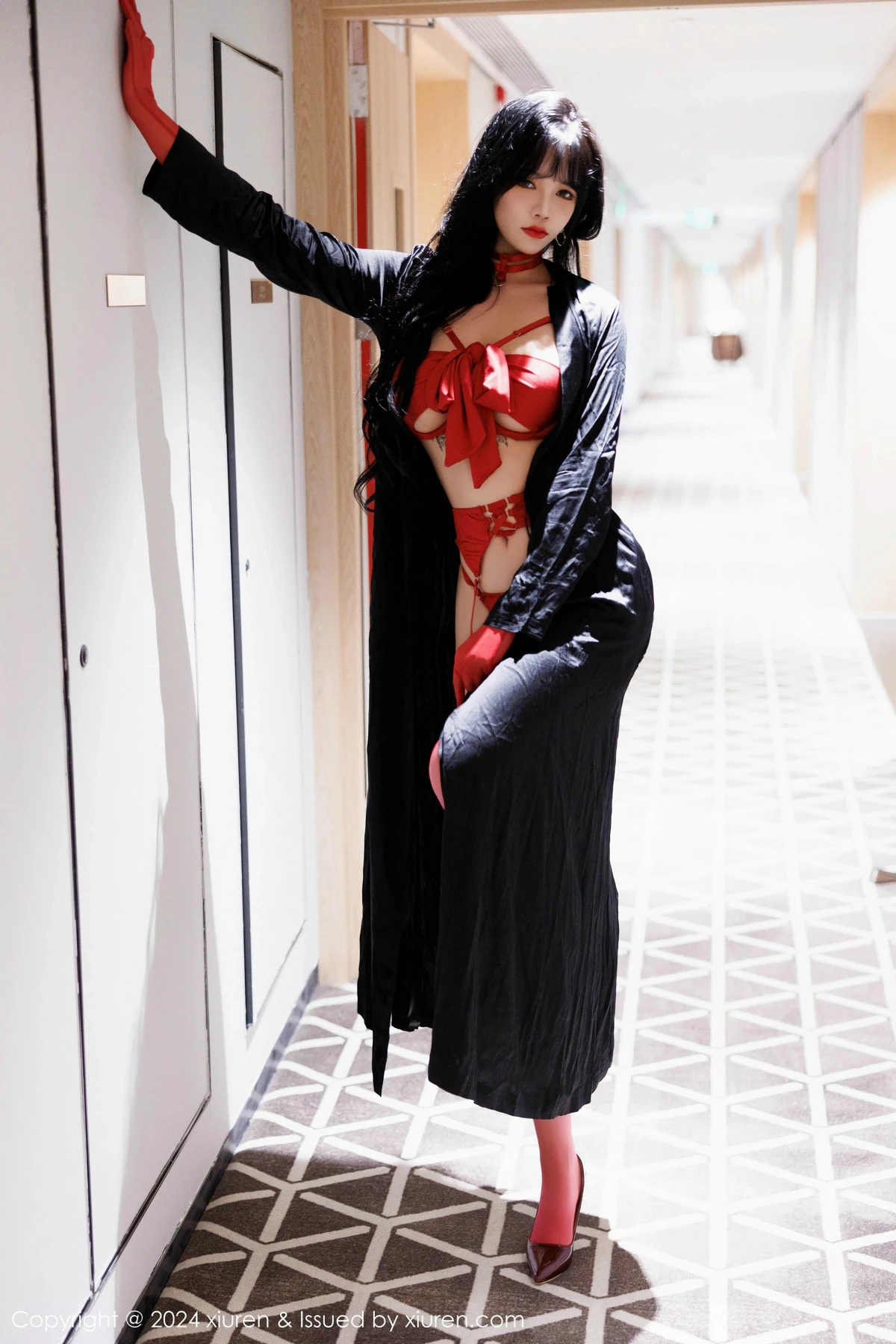 秀人集.com_[XiuRen秀人网]No.9671_模特娜比性感红色情趣内衣配红色丝袜秀凹凸身材完美诱惑写真80P