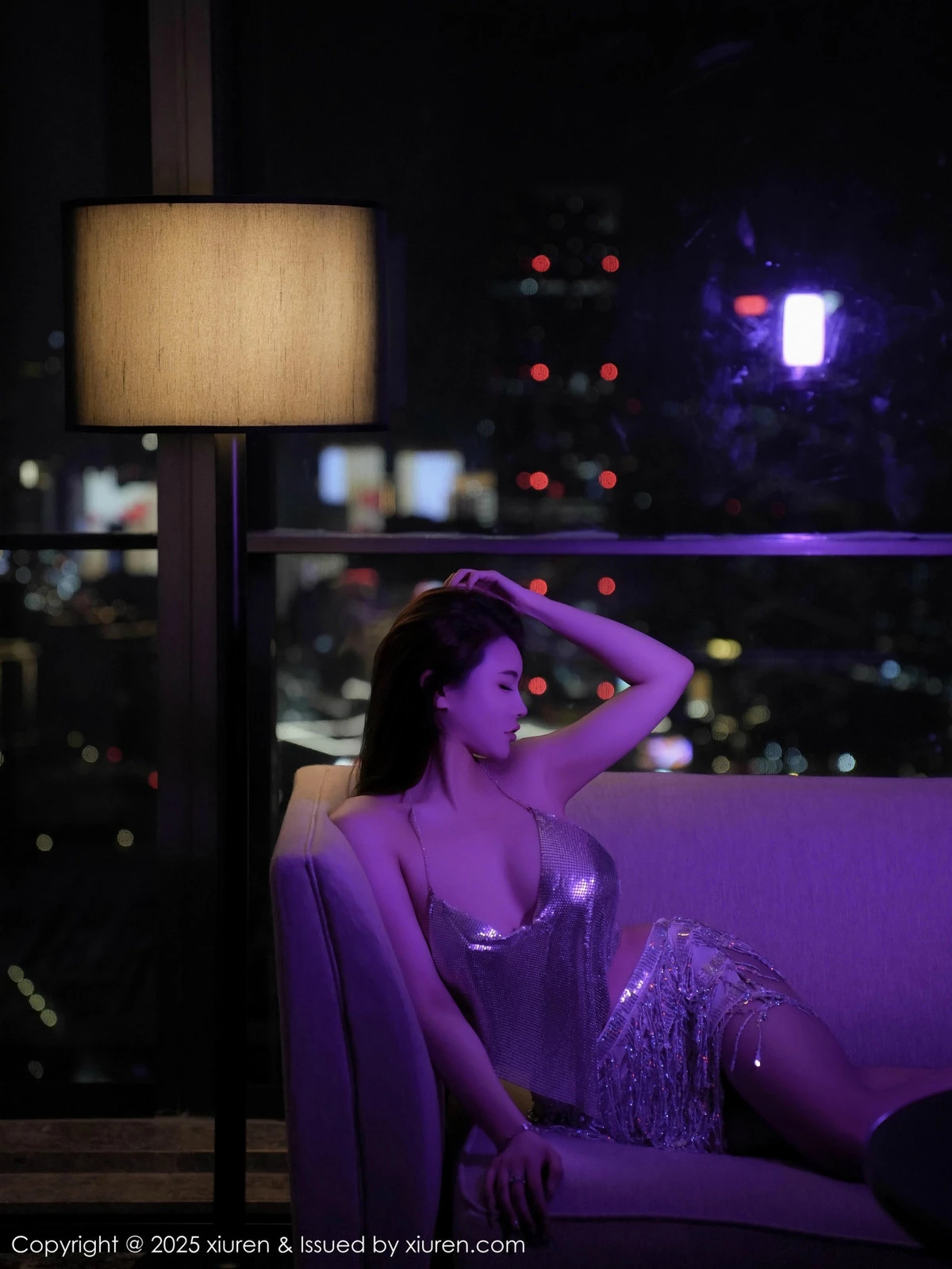 秀人集.com_[XiuRen秀人网]No.9703_模特甜妮私房性感浅色金缕服饰配超薄灰丝秀丰腴身材诱惑写真79P