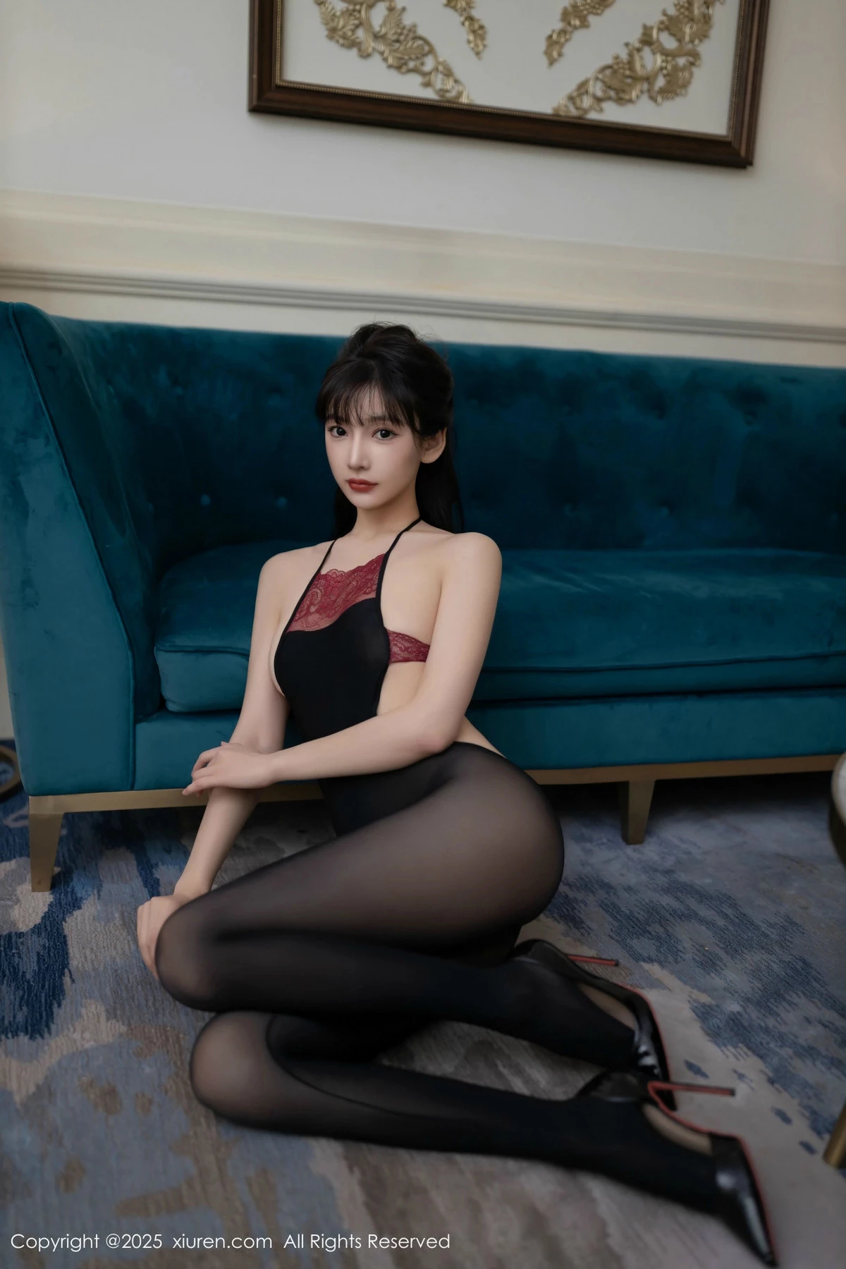 秀人集.com_[XiuRen秀人网]No.9735_模特陆萱萱私房性感黑色薄透连体丝袜秀柔美身姿惹火诱惑写真80P
