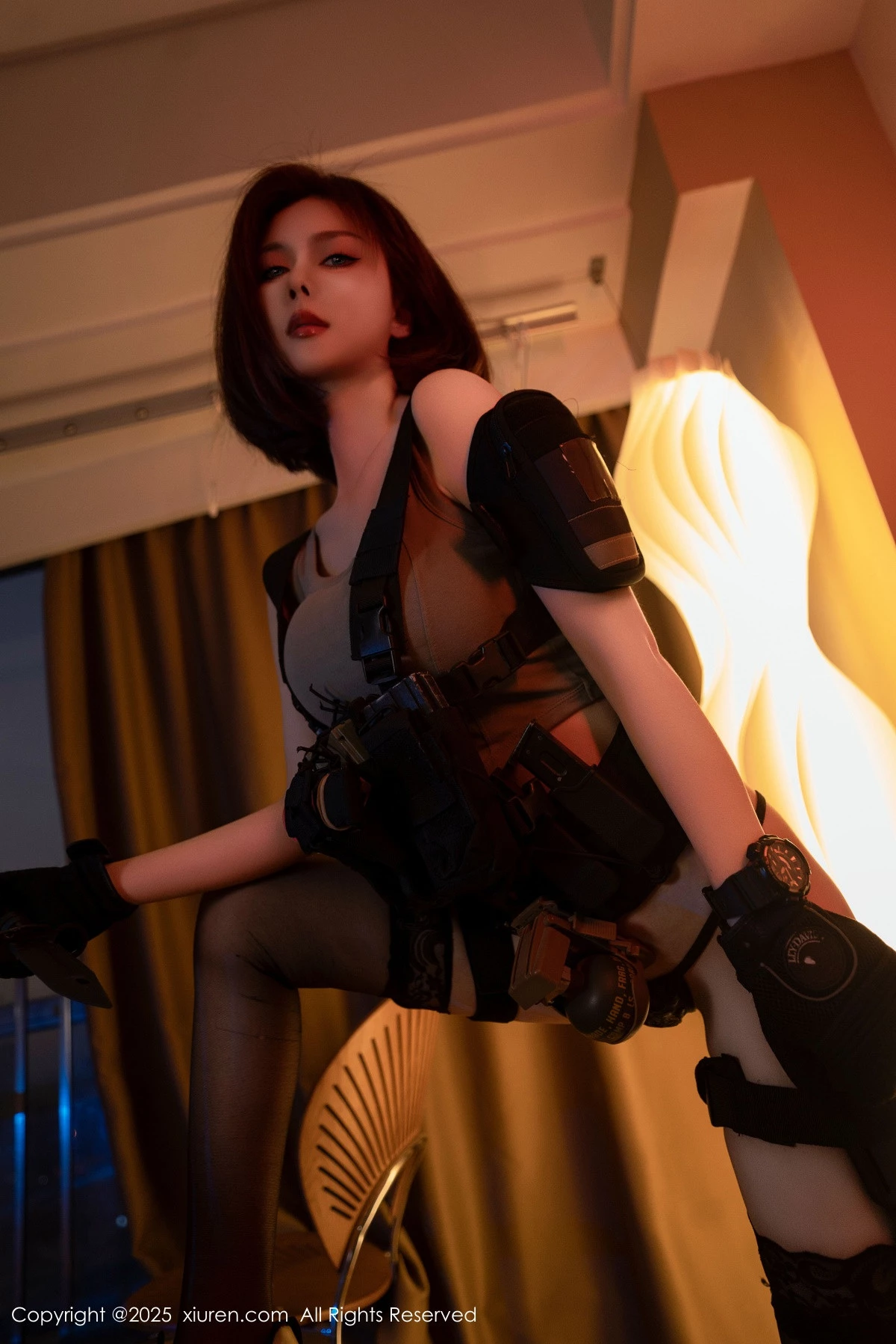 秀人集.com_[XiuRen秀人网]No.9759_模特白芷yy性感美女战士装扮黑色内衣配黑丝袜秀曼妙身姿诱惑写真94P