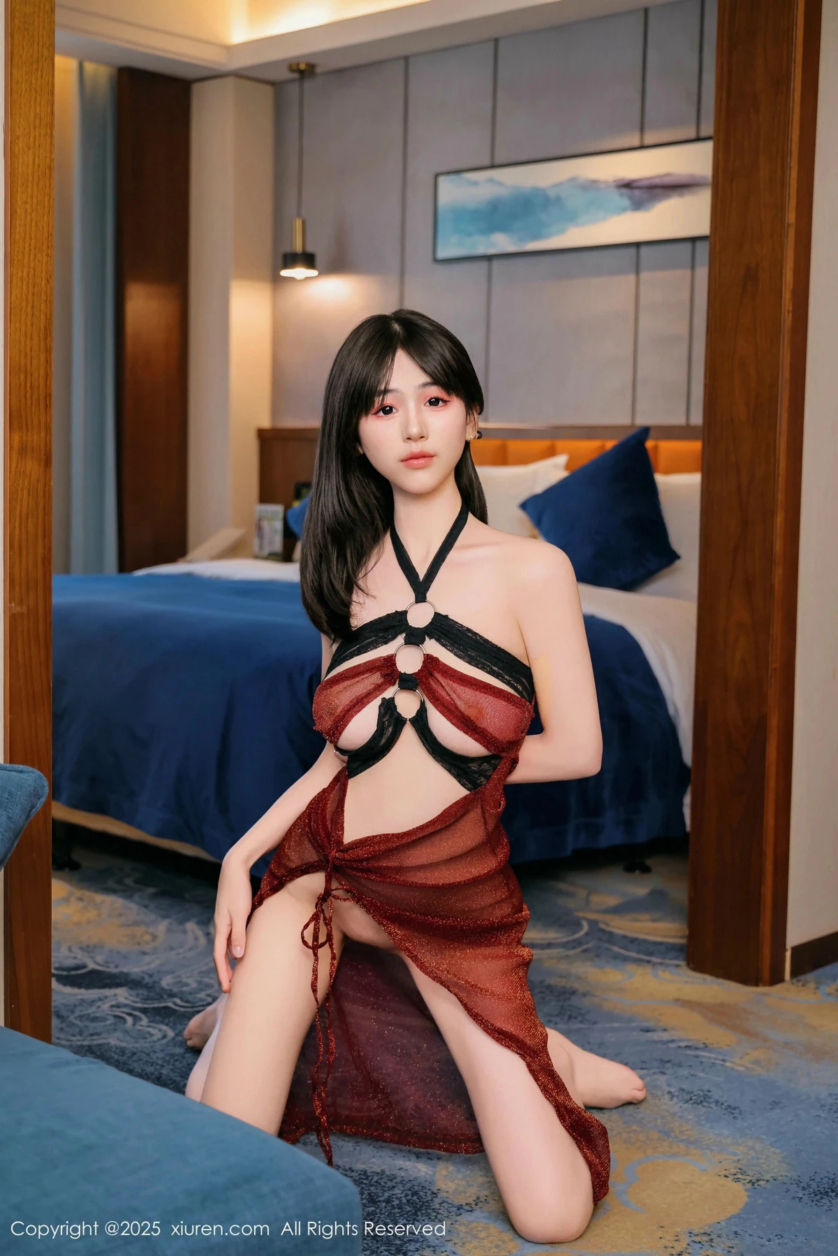 秀人集.com_[XiuRen秀人网]No.9804_模特奶芙乔乔性感红黑薄纱古装服饰半脱秀凹凸身材撩人诱惑写真81P