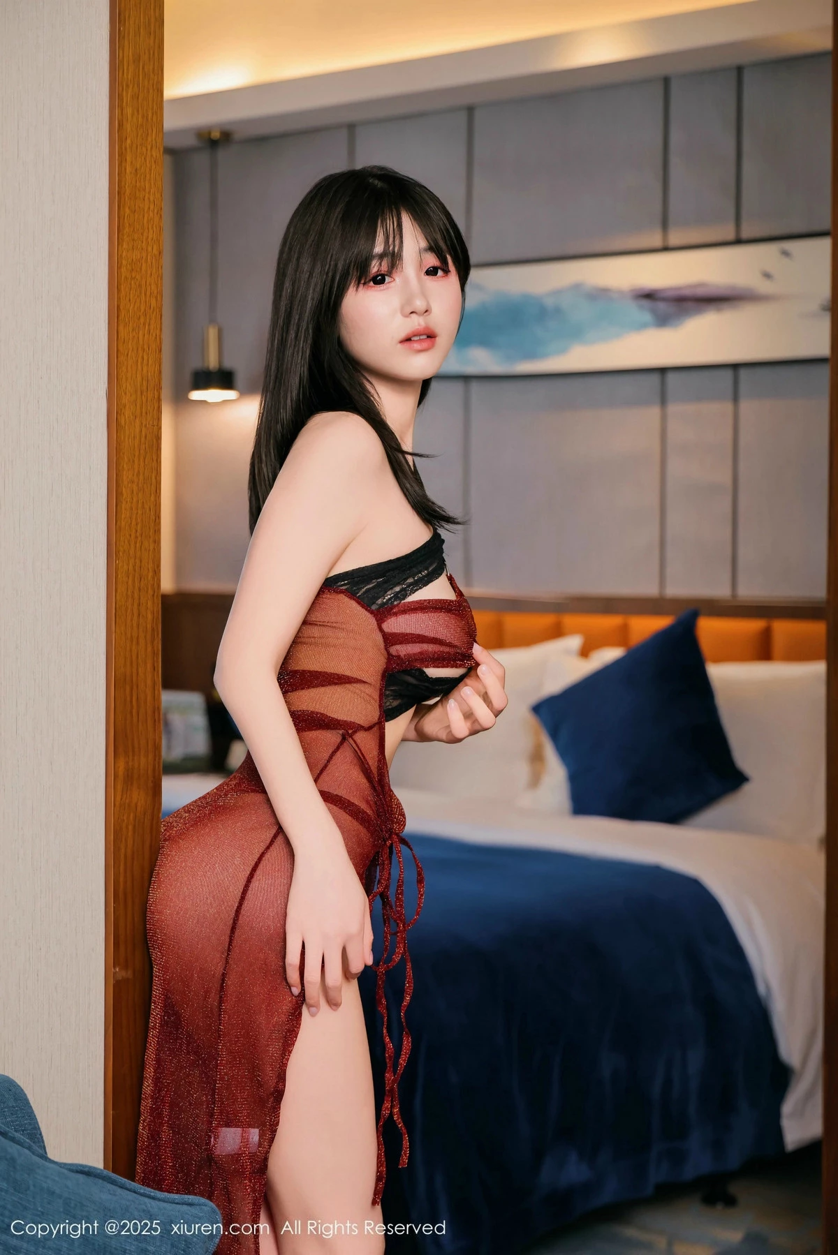 秀人集.com_[XiuRen秀人网]No.9804_模特奶芙乔乔性感红黑薄纱古装服饰半脱秀凹凸身材撩人诱惑写真81P