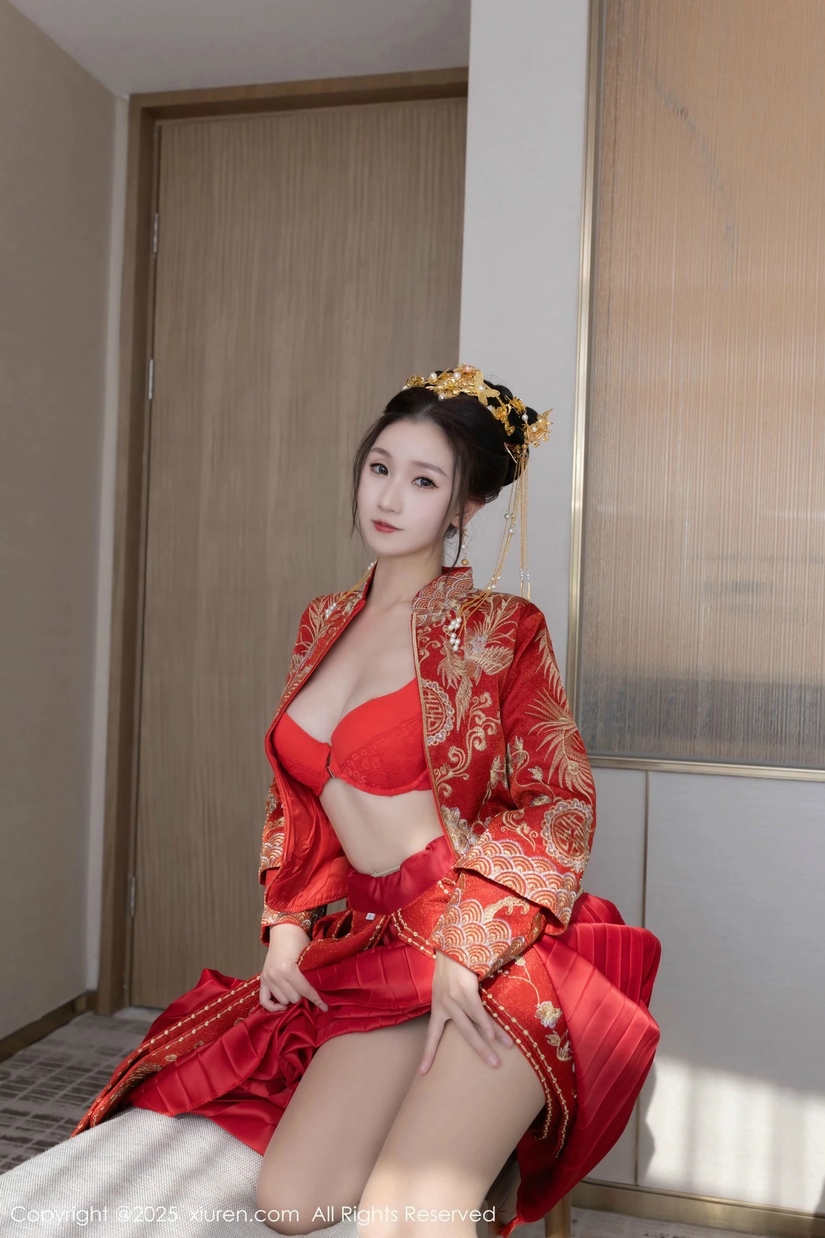 秀人集.com_[XiuRen秀人网]No.9811_模特杏子Yada性感新娘装红色情趣内衣配超薄肉丝秀美腿诱惑写真84P