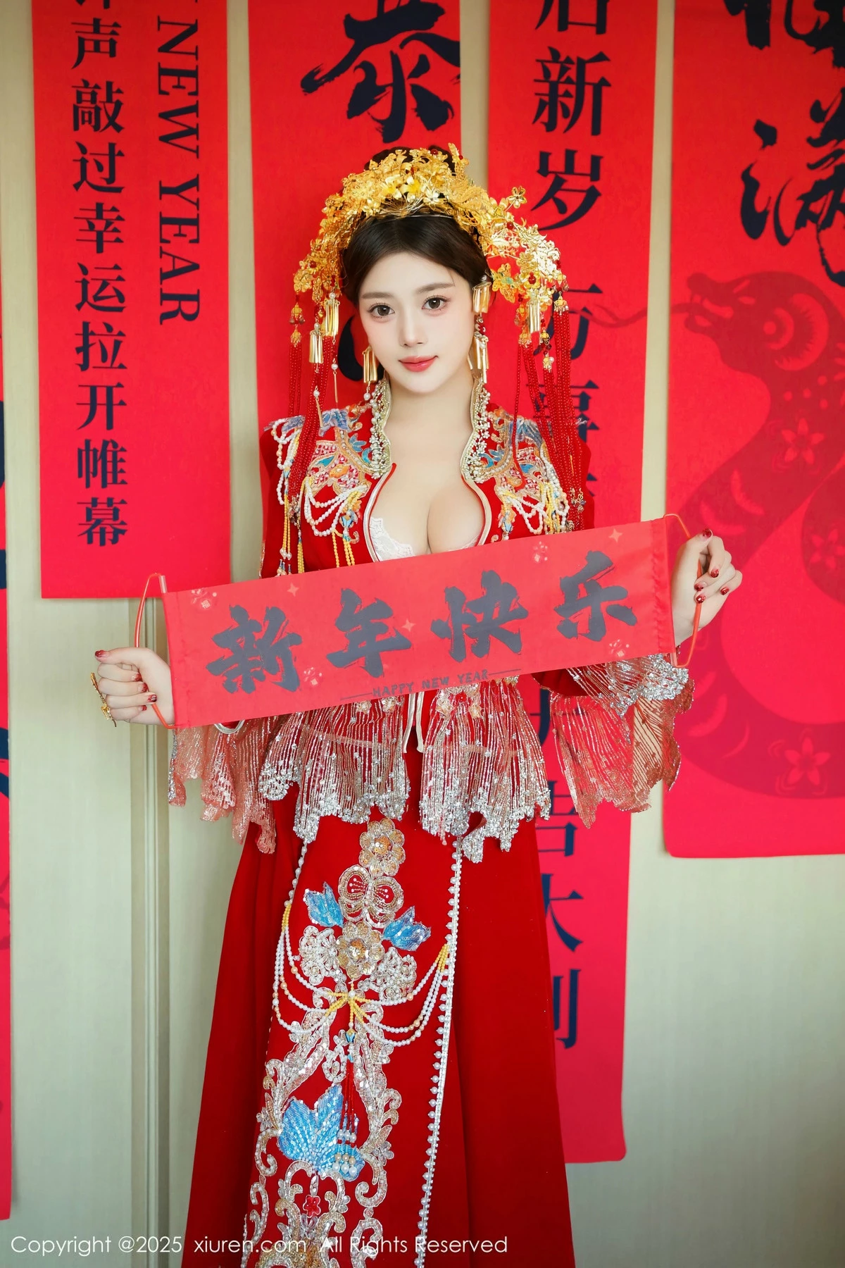 秀人集.com_[XiuRen秀人网]No.9823_模特蛋蛋宝新年主题性感红色新娘装露白色内衣秀丰腴身材诱惑写真79P