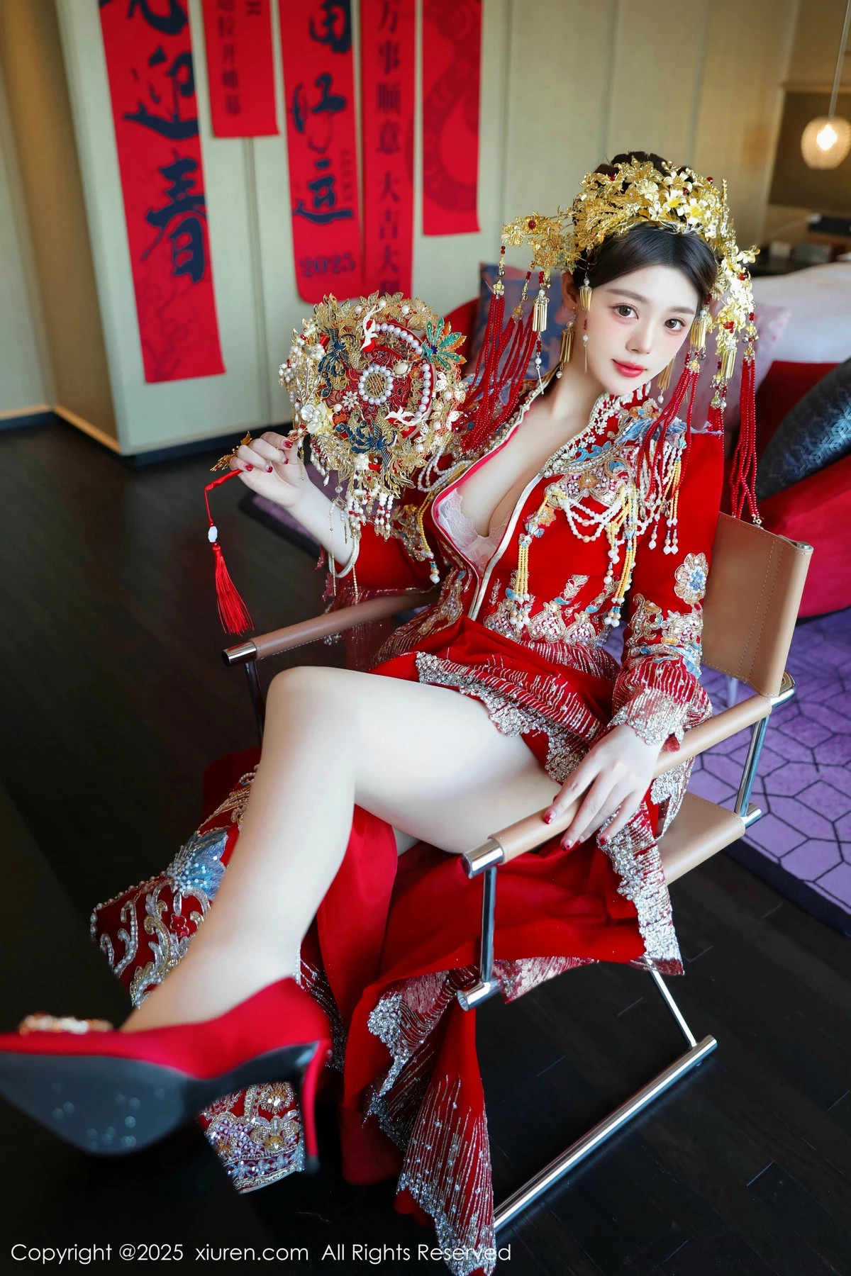 秀人集.com_[XiuRen秀人网]No.9823_模特蛋蛋宝新年主题性感红色新娘装露白色内衣秀丰腴身材诱惑写真79P