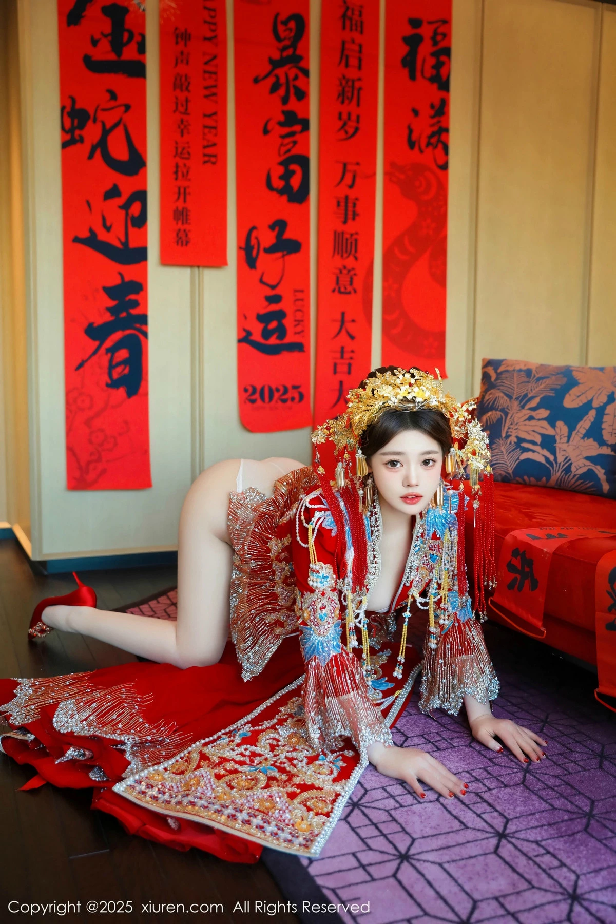 秀人集.com_[XiuRen秀人网]No.9823_模特蛋蛋宝新年主题性感红色新娘装露白色内衣秀丰腴身材诱惑写真79P