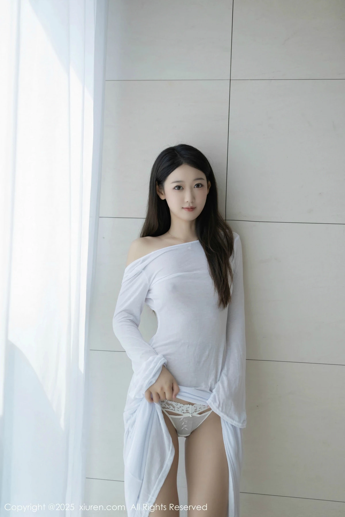 秀人集.com_[XiuRen秀人网]No.9840_模特唐安琪性感白色连衣长裙配开档肉丝秀曼妙身姿撩人诱惑写真84P