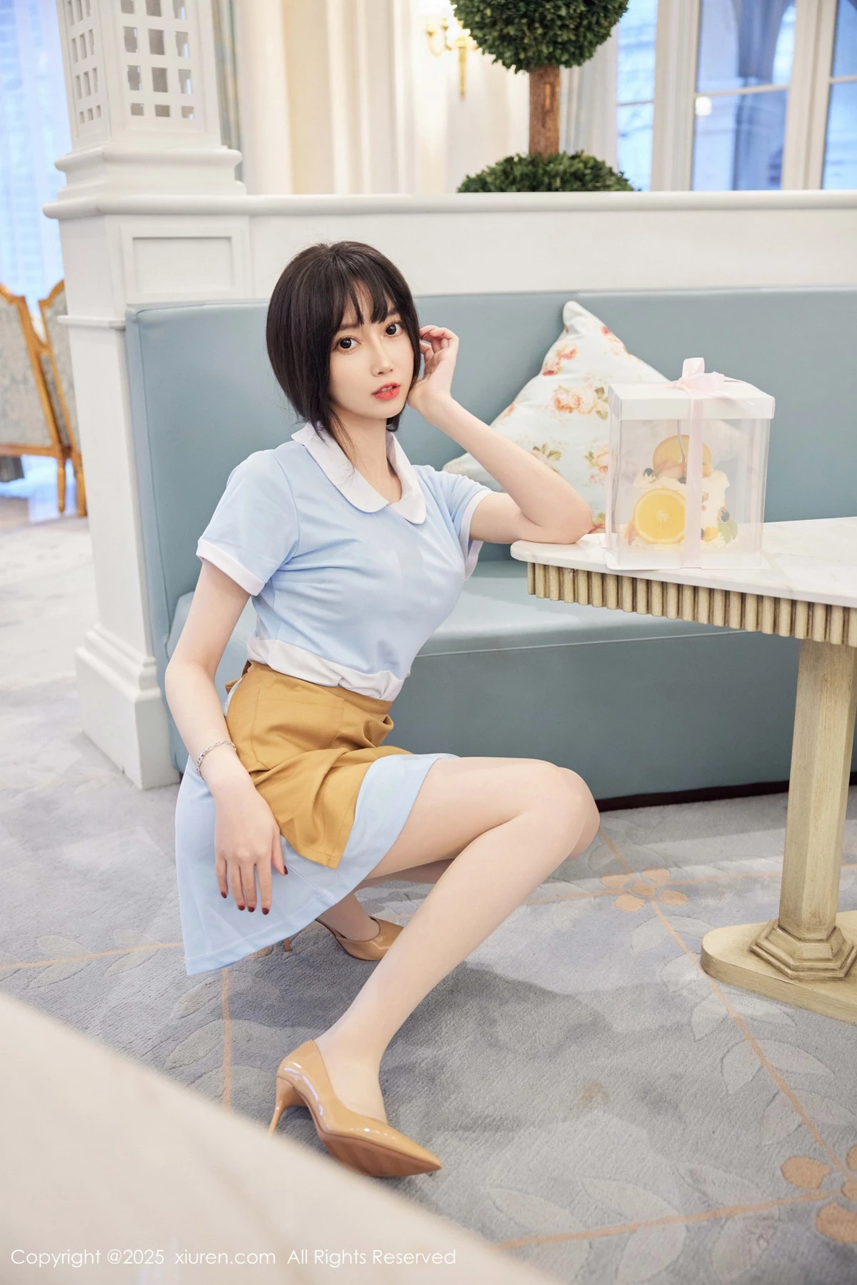 秀人集.com_[XiuRen秀人网]No.9864_模特玥儿玥er性感蓝色连衣短裙配超薄肉丝秀曼妙身材诱惑写真82P