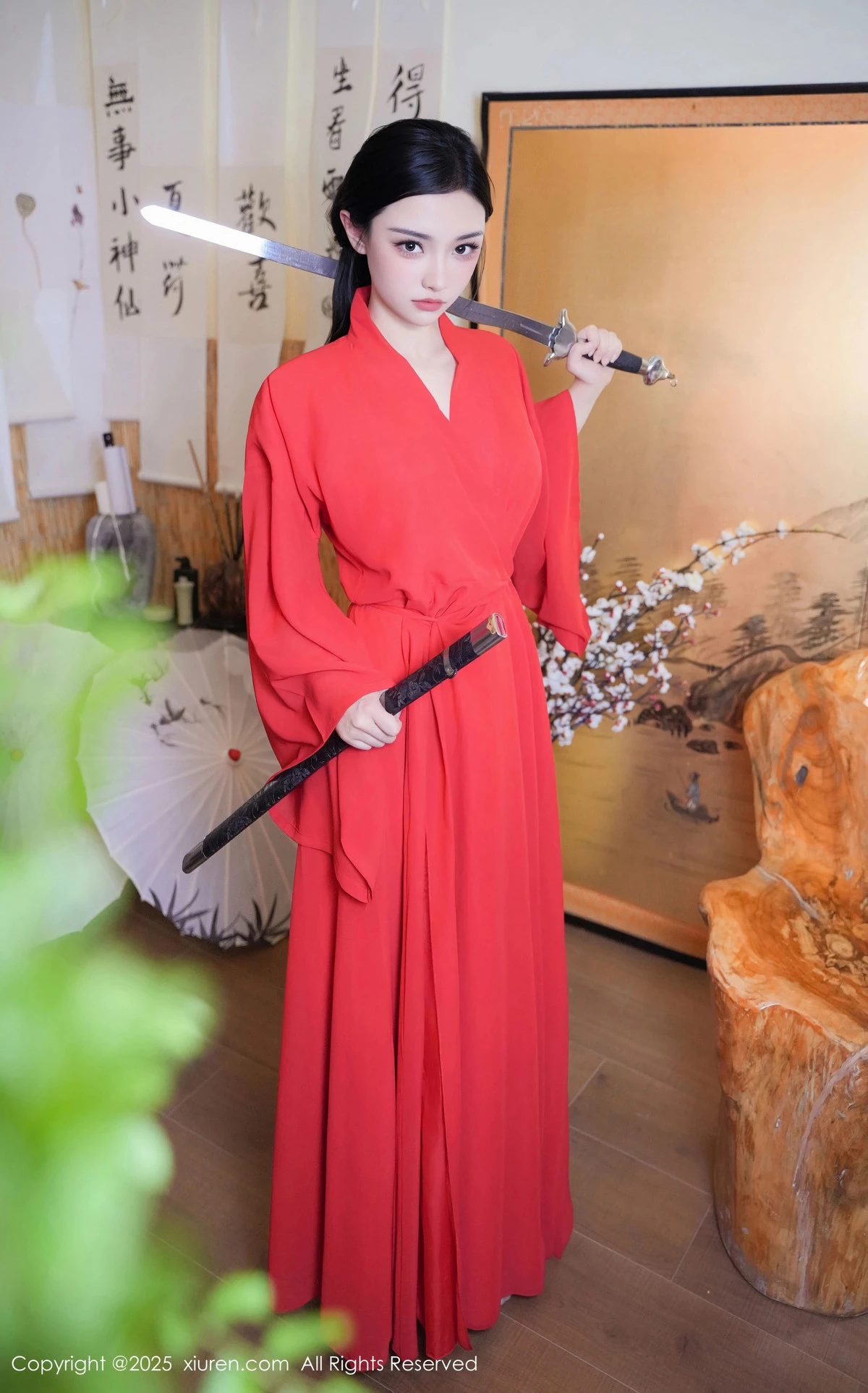 秀人集.com_[XiuRen秀人网]No.9890_模特妙可可Cheese性感红衣剑客装配肉丝袜秀丰腴身姿诱惑写真60P