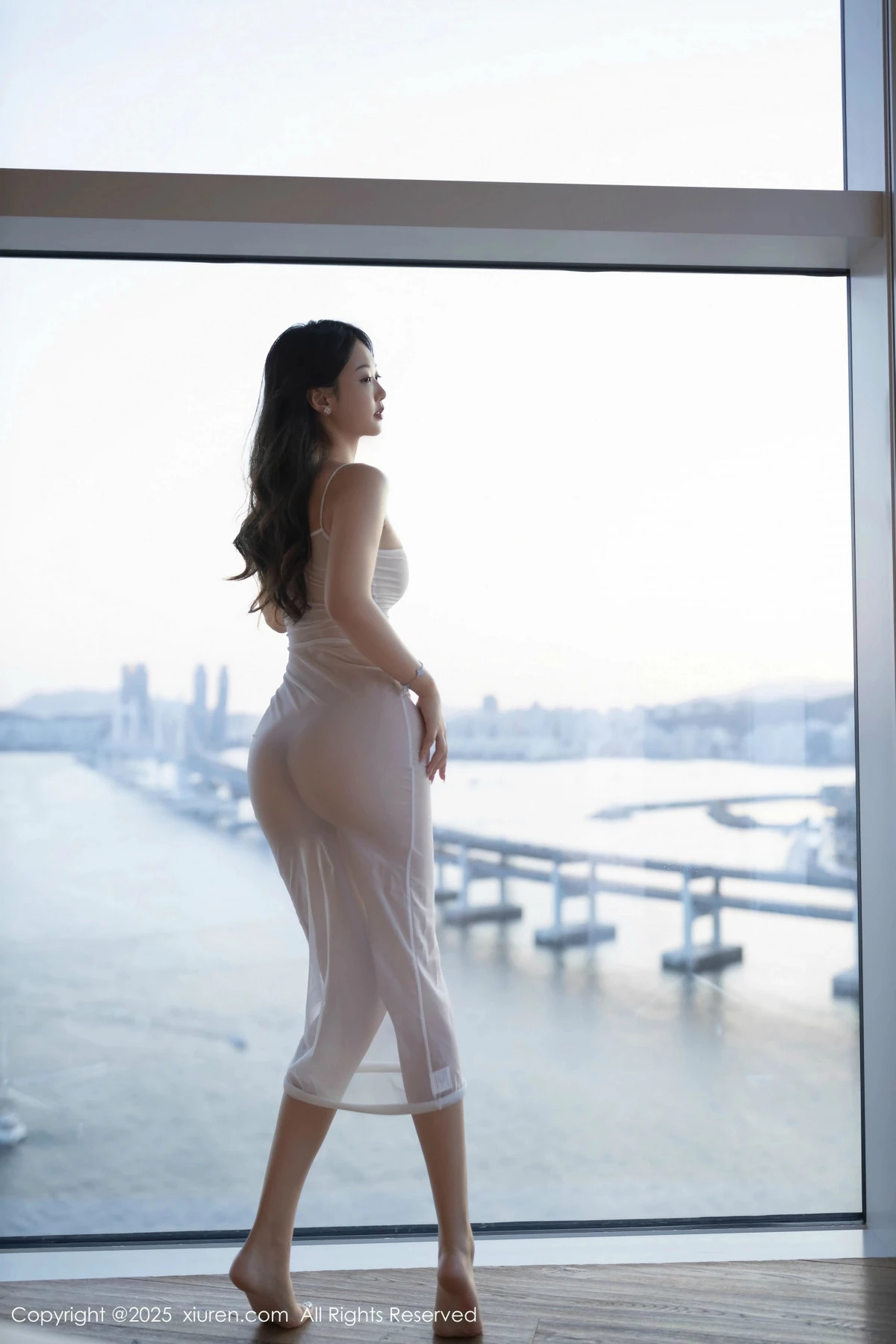 秀人集.com_[XiuRen秀人网]No.9994_模特唐安琪性感白色薄透吊带长裙配肉色丝袜秀曼妙身姿诱惑写真81P