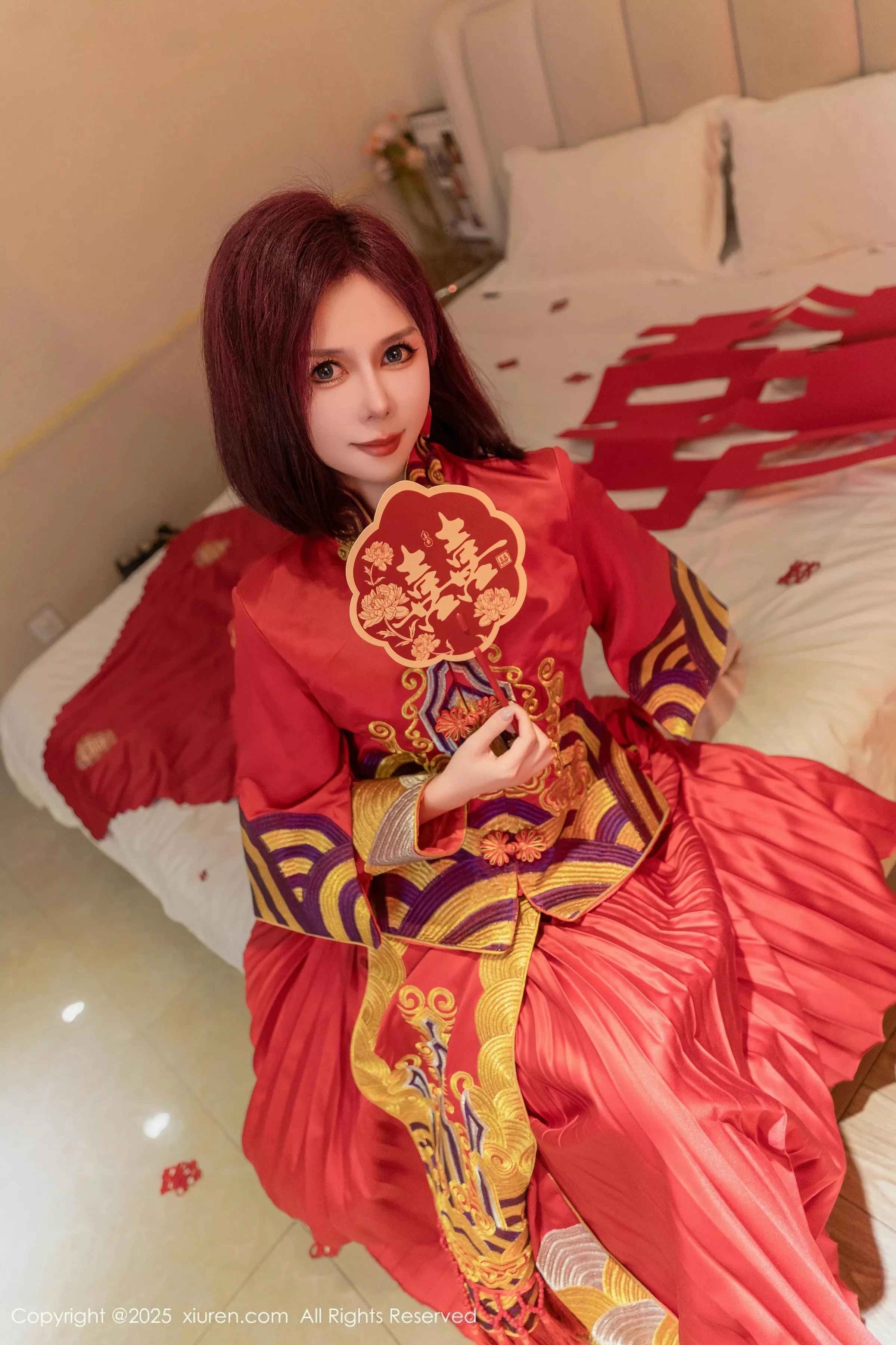 秀人集.com_[XiuRen秀人网]No.9995_模特白芷yy新婚主题性感红色蕾丝内衣配红丝袜秀曼妙身姿诱惑写真90P