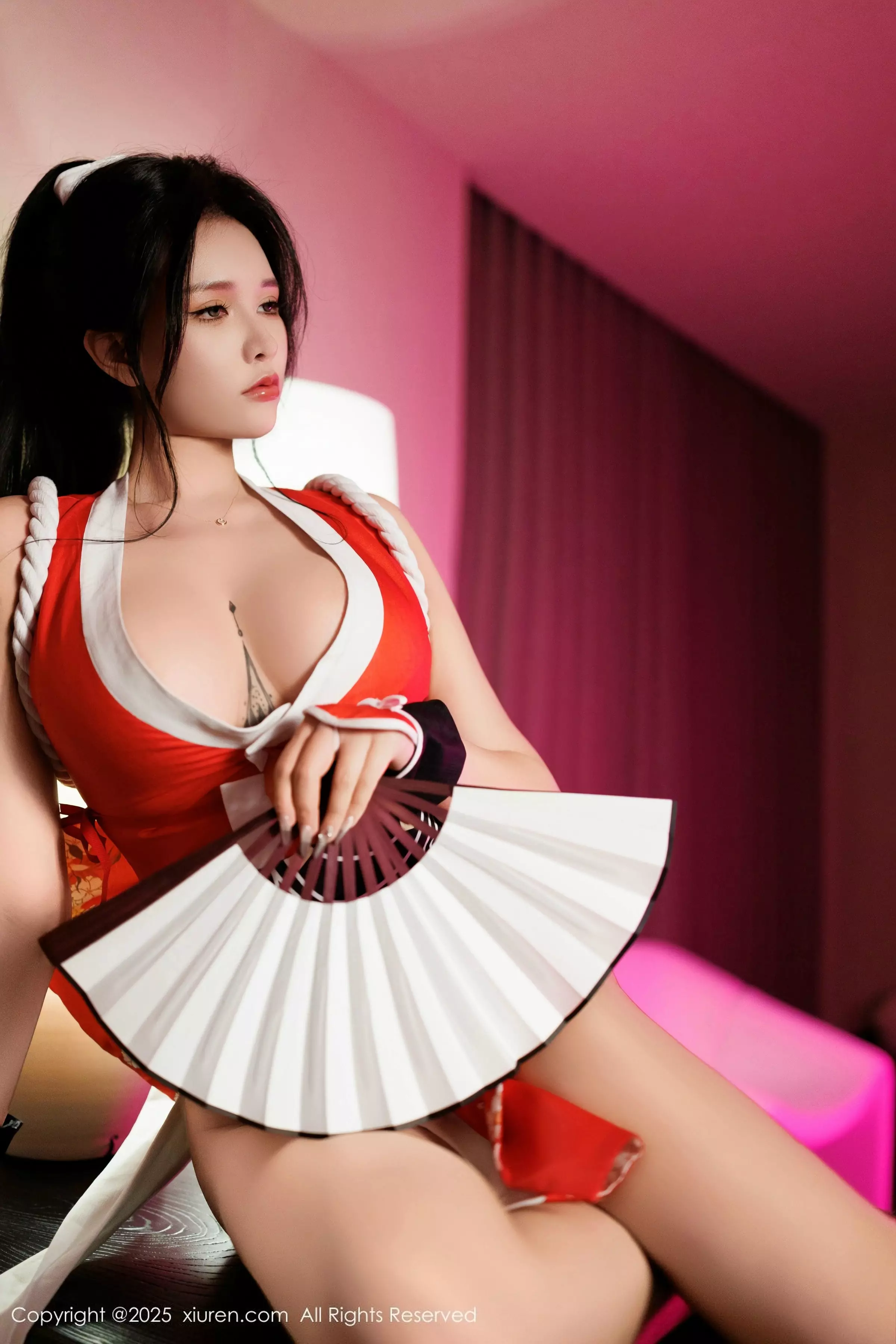 秀人集.com_[XiuRen秀人网]No.10017_模特娜比不知火舞主题性感红色连衣短裙秀凹凸身材撩人诱惑写真81P