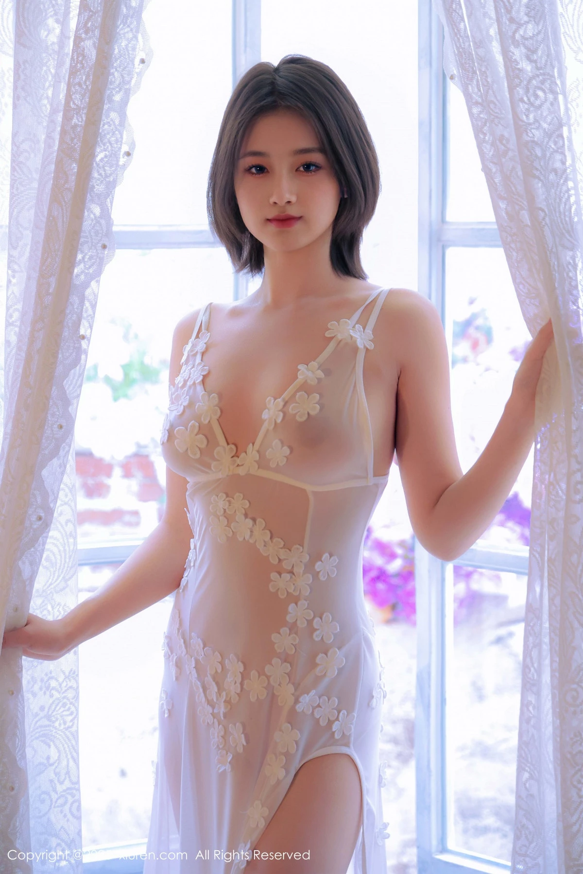 秀人集.com_[XiuRen秀人网]No.9920_模特小橘子orange性感白色薄透蕾丝连体短裙秀惹火身材诱惑写真86P