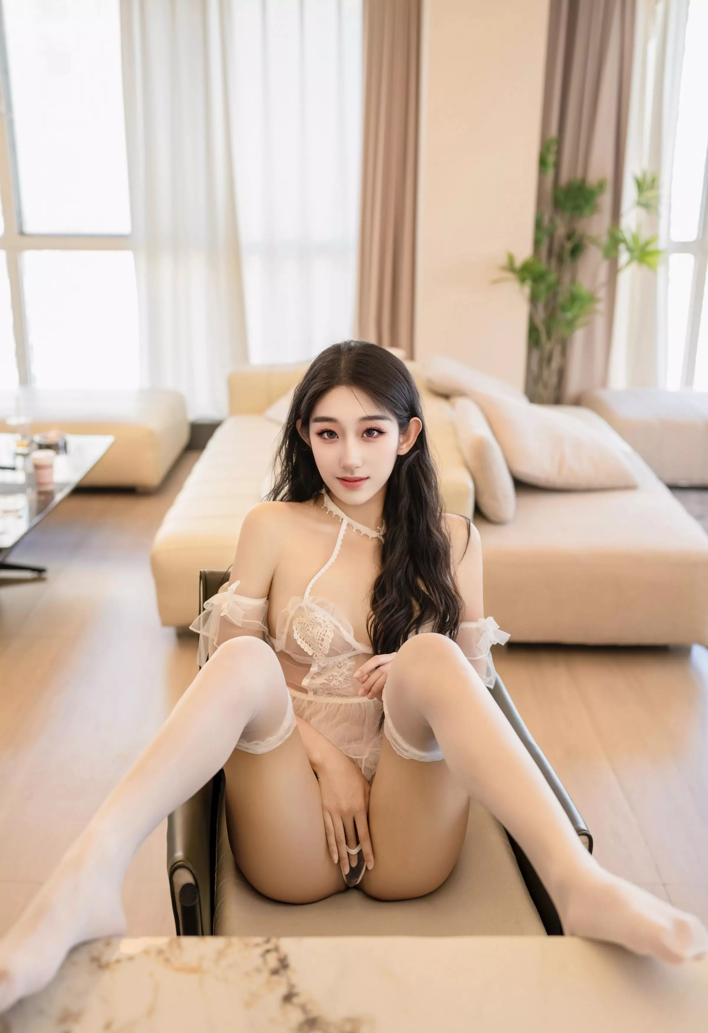 秀人集.com_[XINGYAN星颜社]VOL.330_模特星冉性感白色薄纱情趣服饰配白色丝袜秀曼妙身姿诱惑写真75P