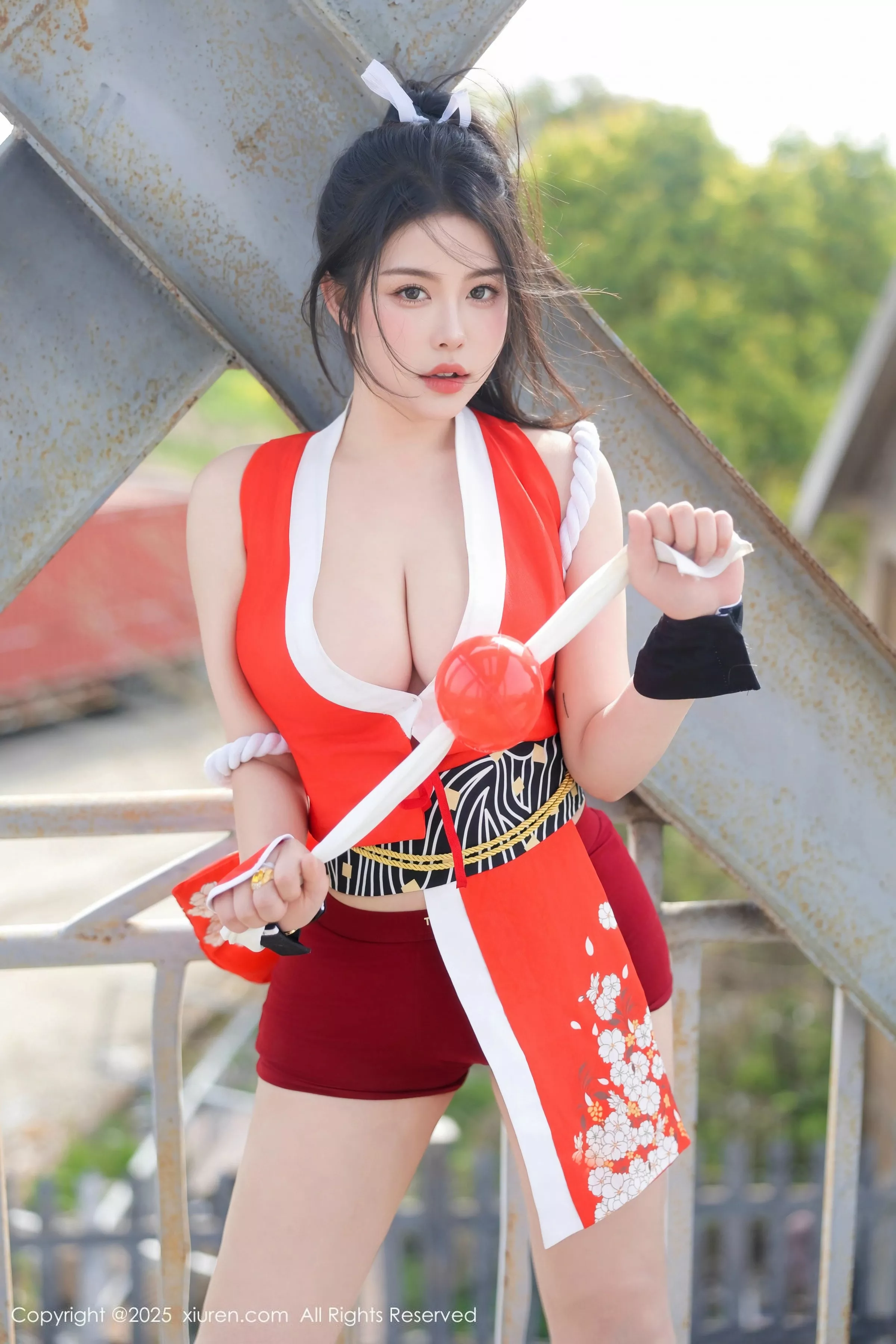 秀人集.com_[XiuRen秀人网]No.10133_模特林若凡F性感红色不知火舞服饰配丁字裤秀丰满身材诱惑写真81P