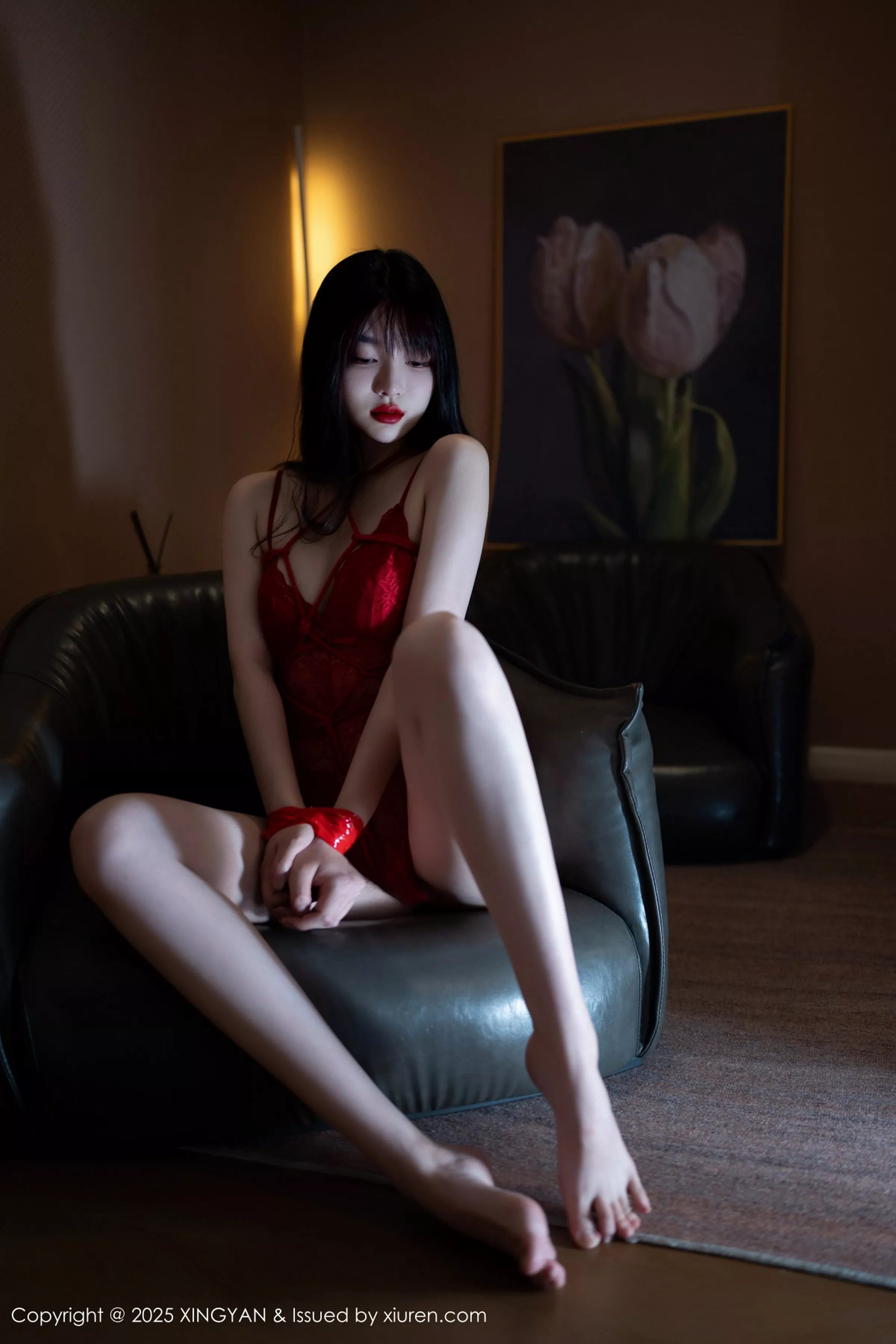 秀人集.com_[XINGYAN星颜社]VOL.335_模特白露lulu性感红色情趣内衣配黑色丝袜秀曼妙身姿诱惑写真73P