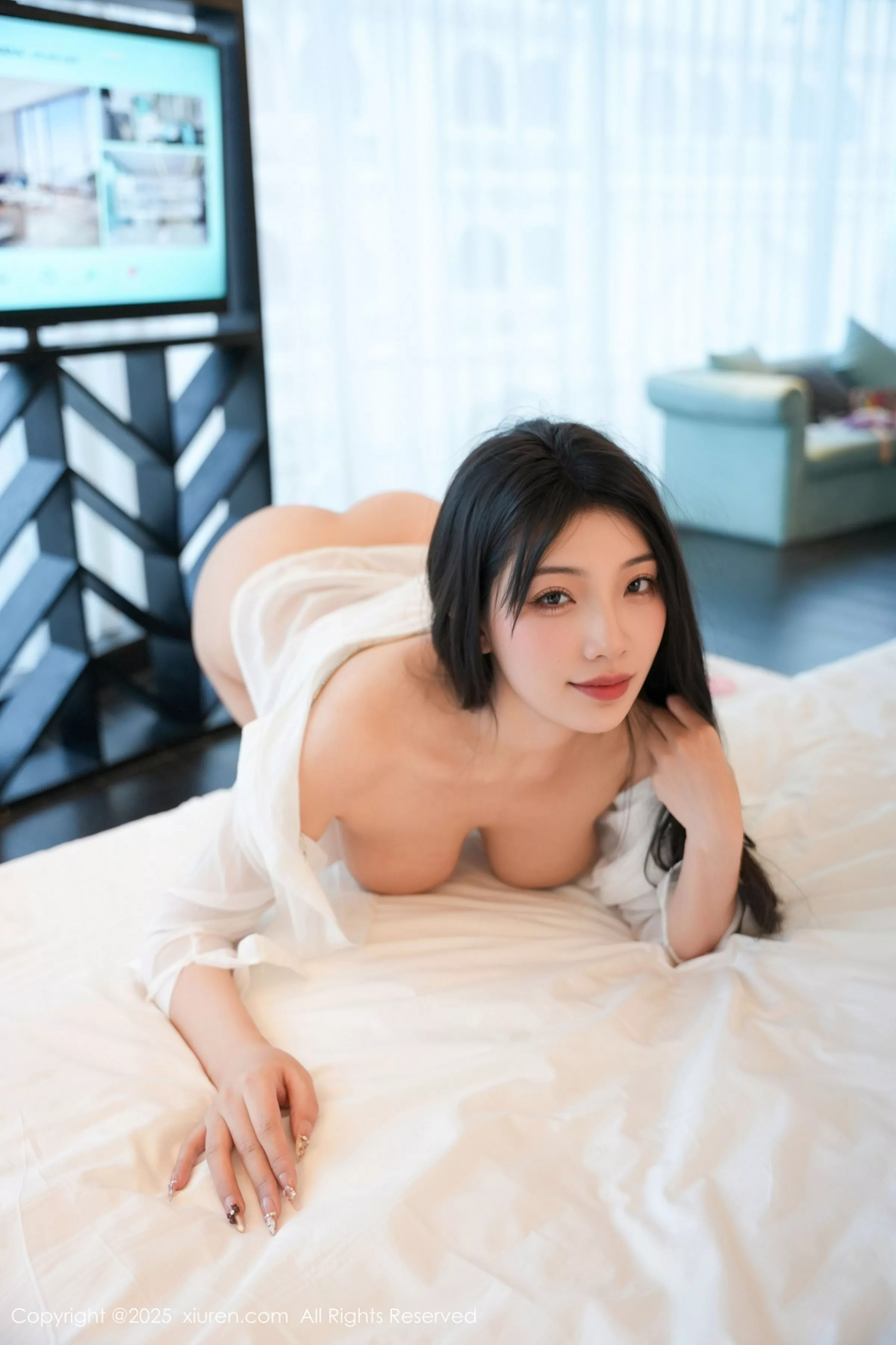 秀人集.com_[XiuRen秀人网]No.10163_模特小泡芙kiko性感白色衬衫配肉色丝袜秀丰腴身材撩人诱惑写真69P