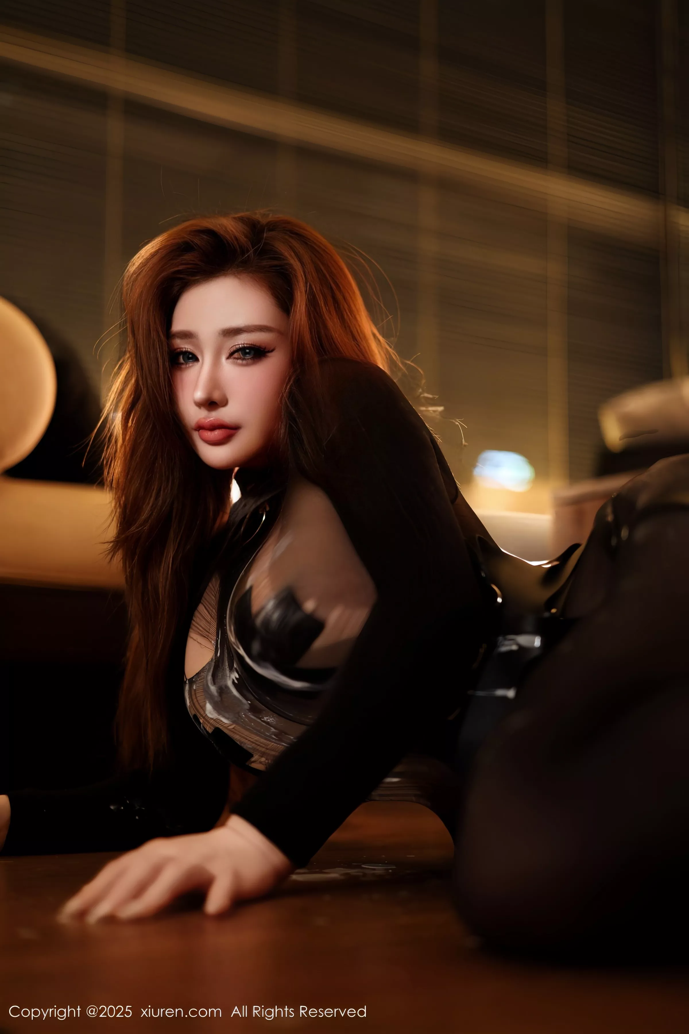 秀人集.com_[XiuRen秀人网]No.10210_模特蕾蕾醒了没性感黑色连体丝袜紧身秀完美曲线撩人诱惑写真49P