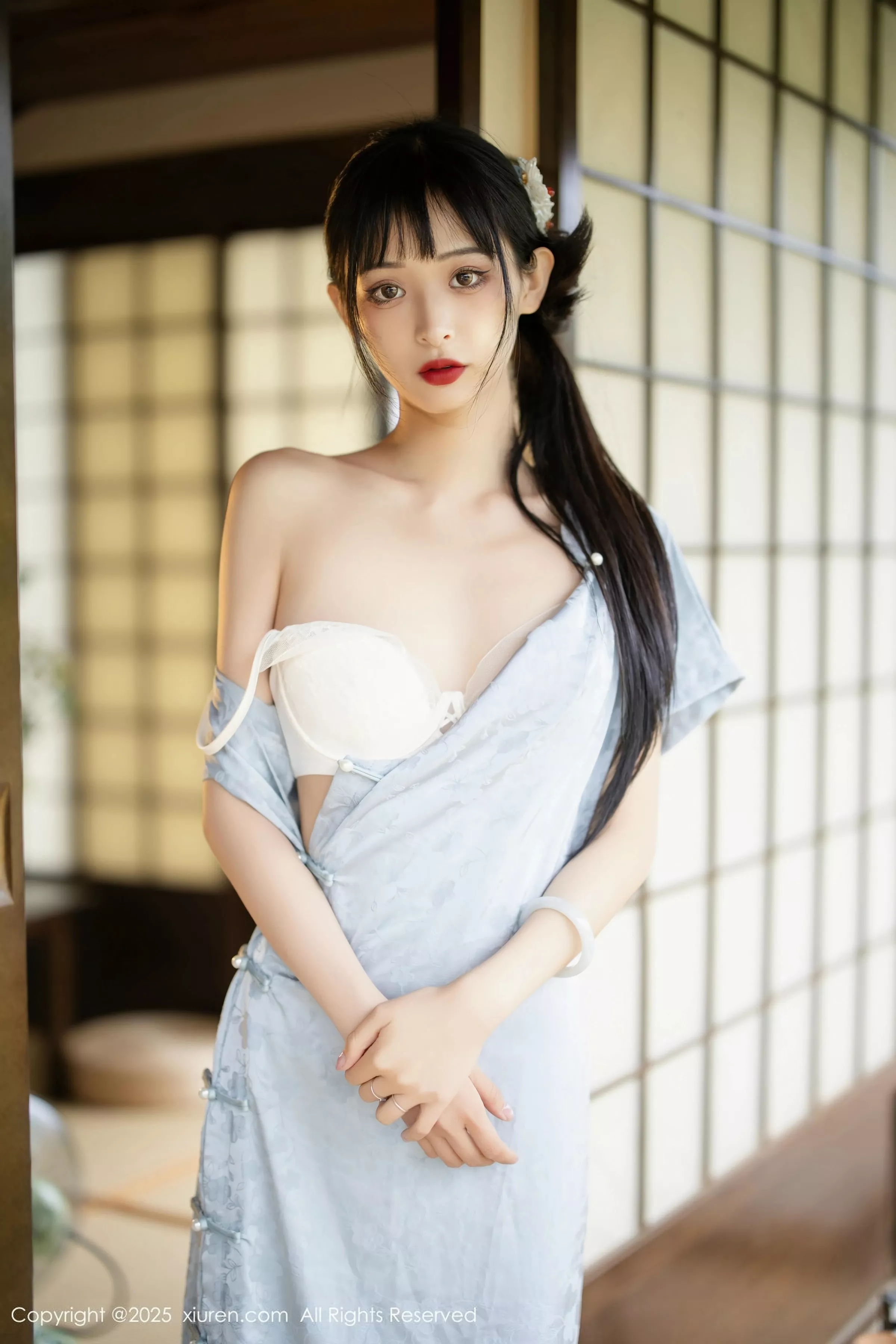 秀人集.com_[XiuRen秀人网]No.10278_模特茂木希子日式旗袍露白色内衣配肉丝袜秀完美曲线诱惑写真80P