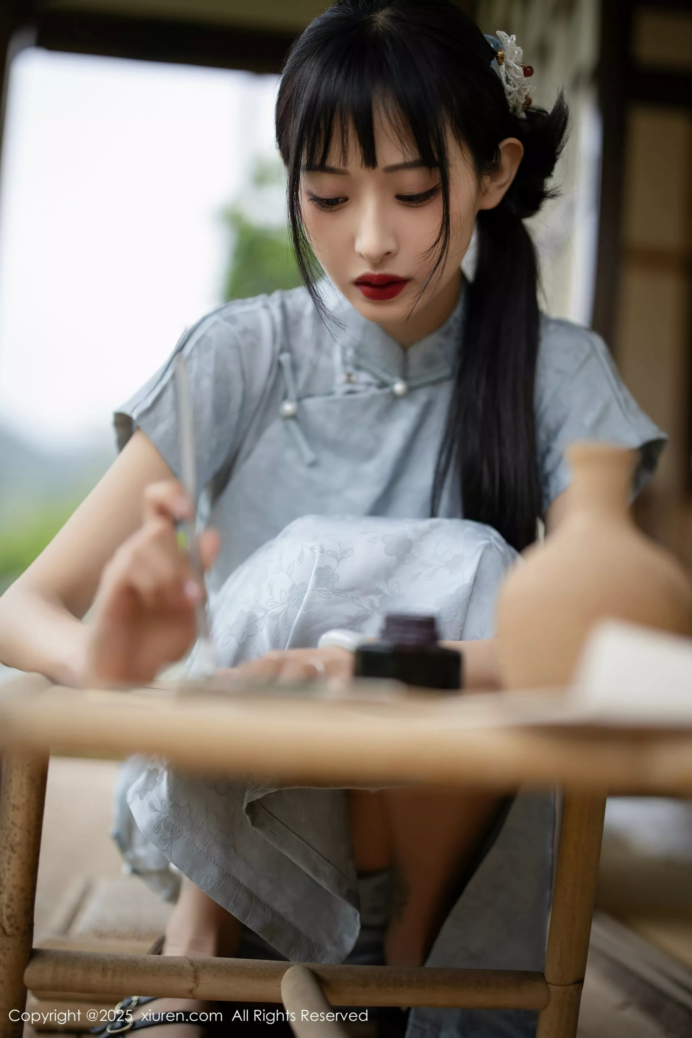 秀人集.com_[XiuRen秀人网]No.10278_模特茂木希子日式旗袍露白色内衣配肉丝袜秀完美曲线诱惑写真80P