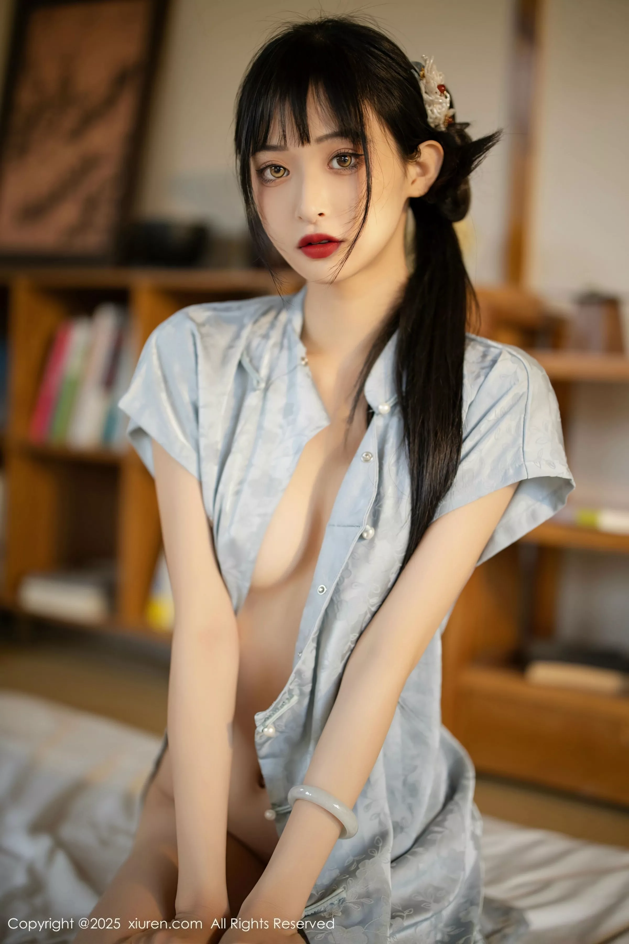 秀人集.com_[XiuRen秀人网]No.10278_模特茂木希子日式旗袍露白色内衣配肉丝袜秀完美曲线诱惑写真80P