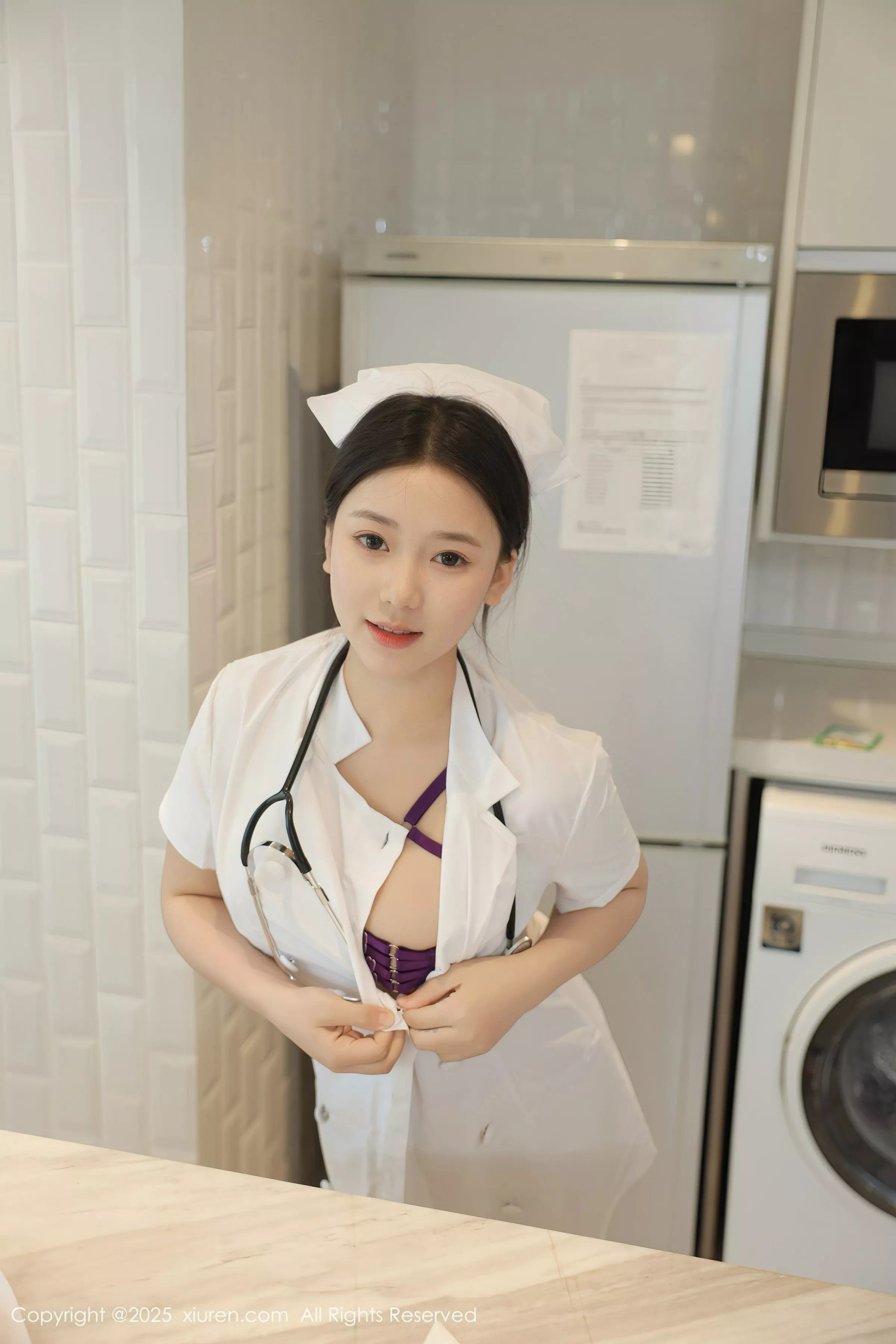 秀人集.com_[XiuRen秀人网]No.10465_模特林嘉馨性感白色护士制服露紫色情趣内衣秀丰腴身材诱惑写真80P