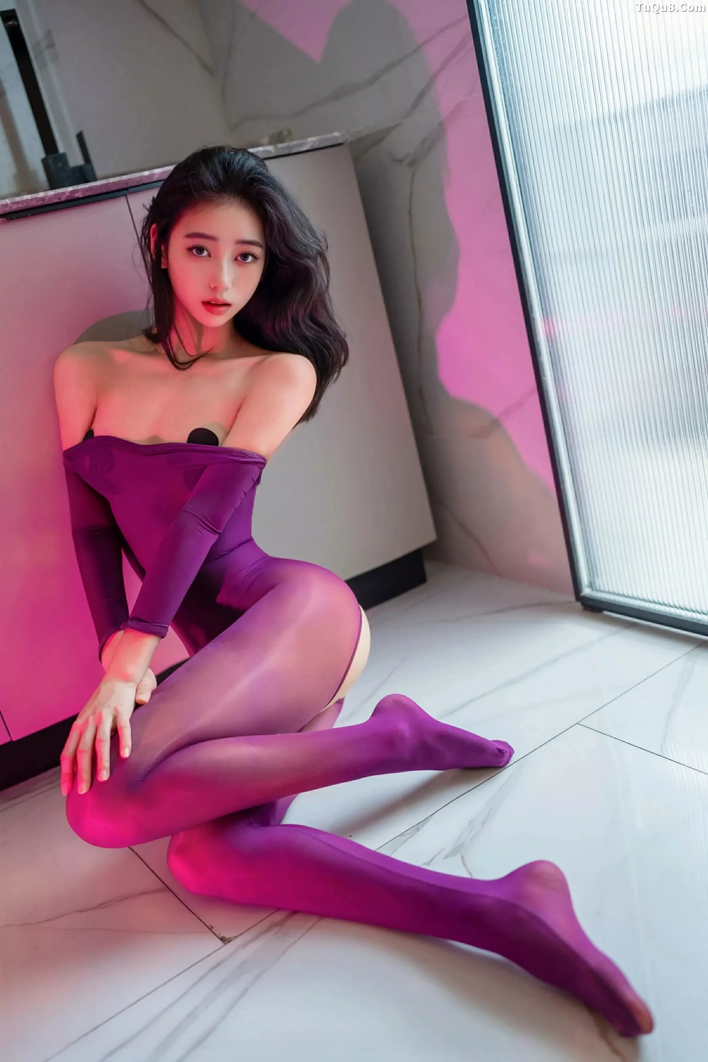 秀人集.com_[XINGYAN星颜社]VOL.363_模特时安安浴室场景性感紫色连体丝袜秀柔美身姿撩人诱惑写真81P