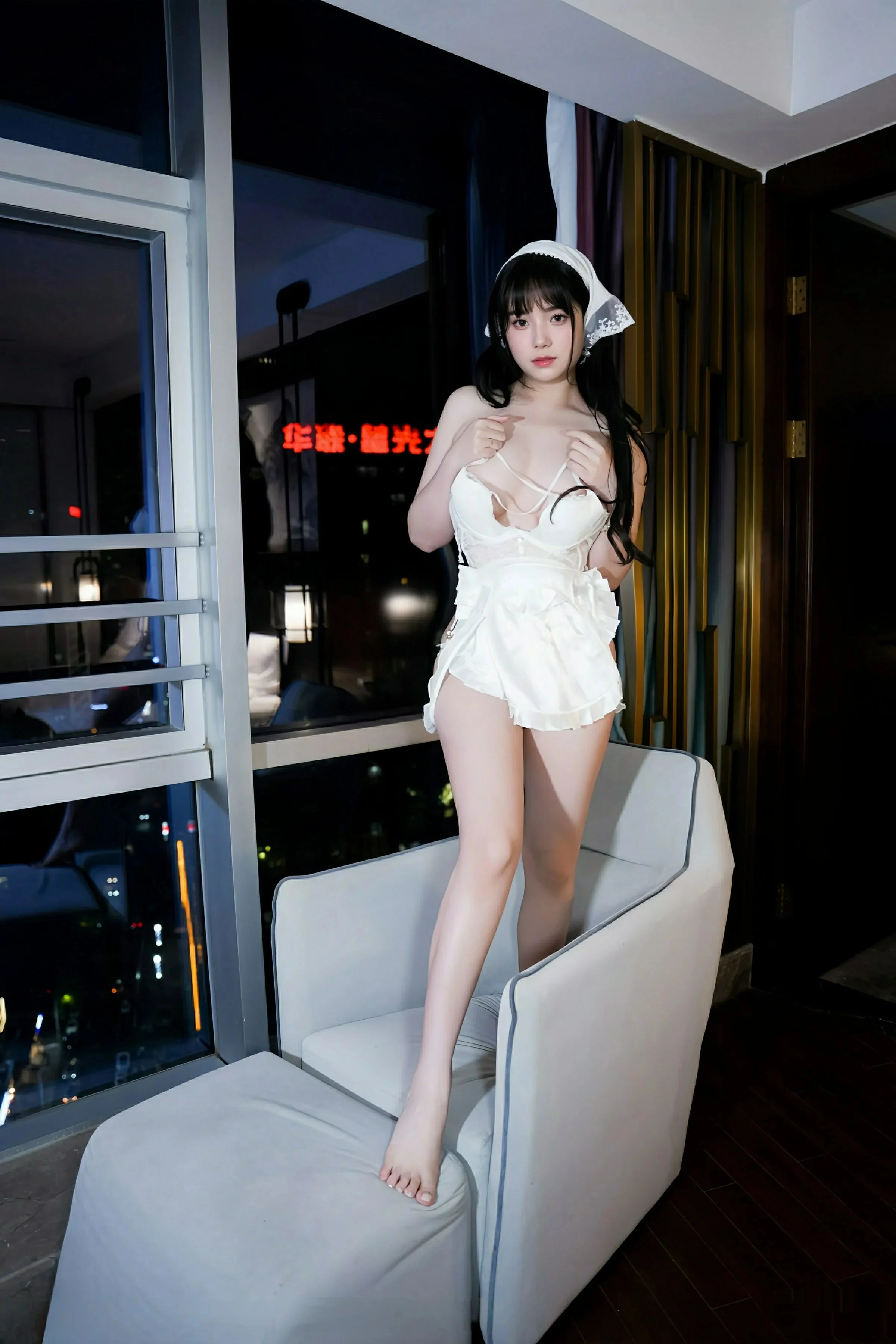 秀人集.com_[XiuRen秀人网]No.10631_模特软情性感白色女仆服饰配白色丝袜秀曼妙身姿迷人诱惑写真78P