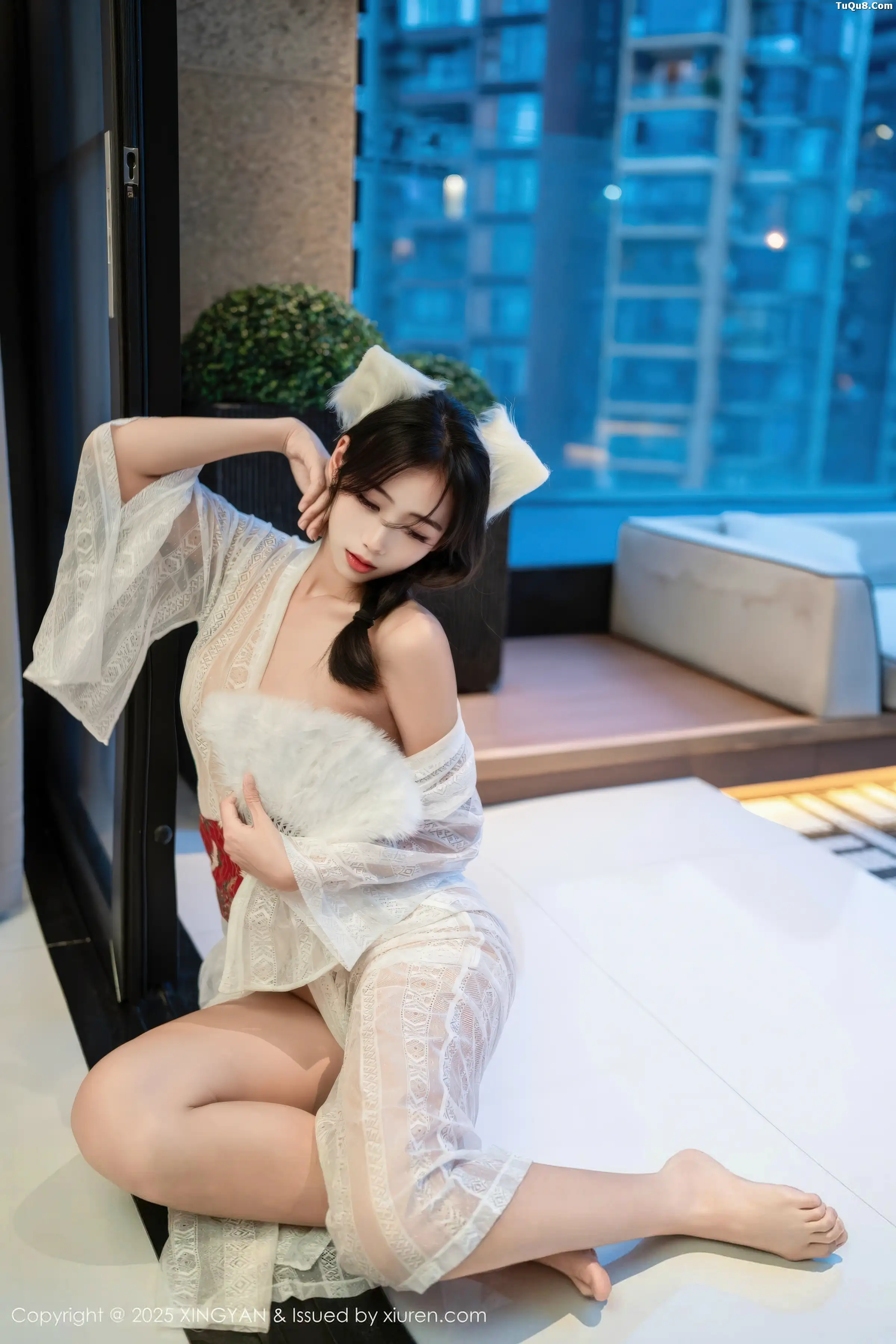 秀人集.com_[XINGYAN星颜社]VOL.442_模特时安安私房性感白色薄透连衣裙秀柔美身姿迷人诱惑写真75P
