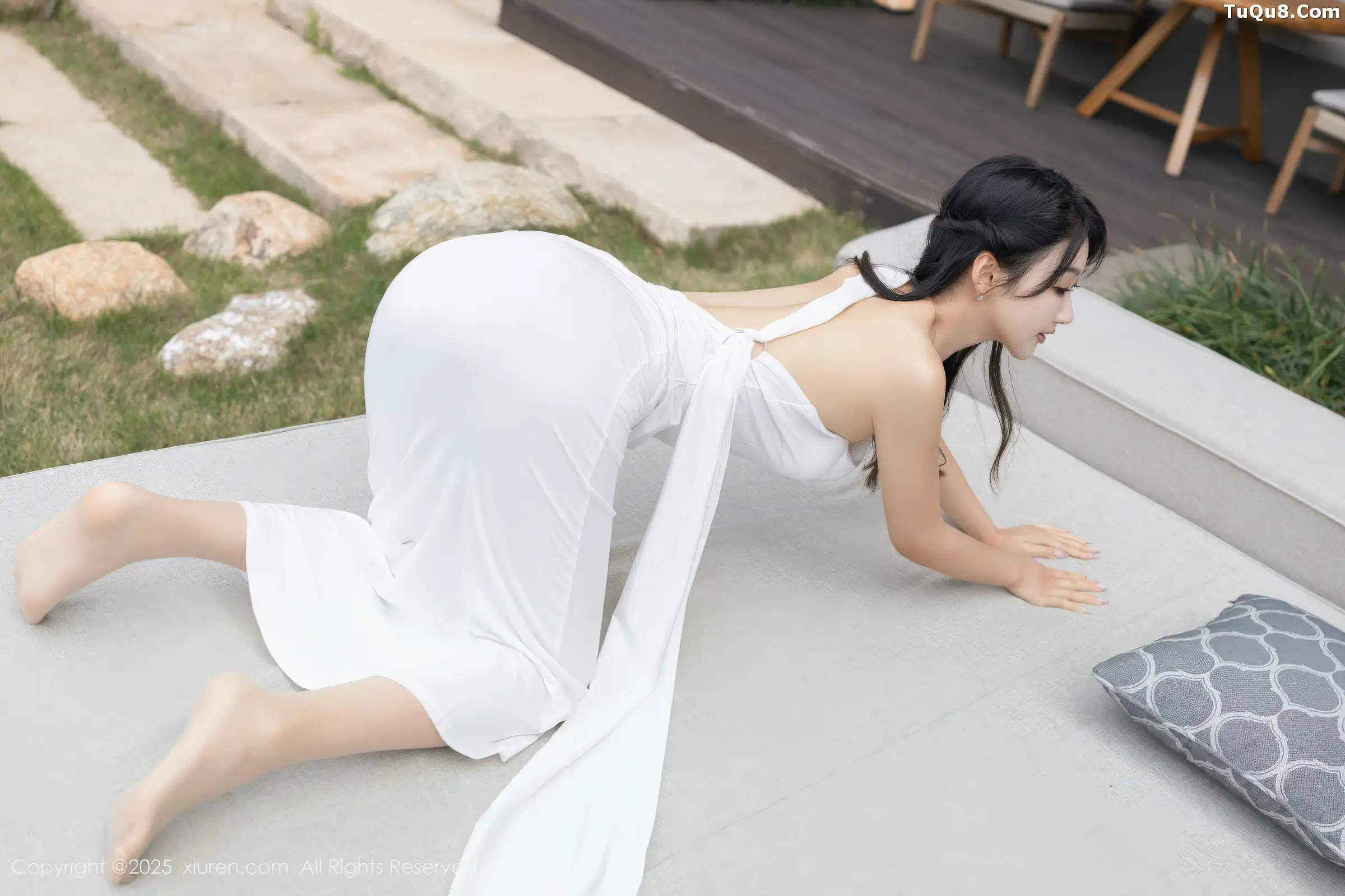 秀人集.com_[XiuRen秀人网]No.11109_模特唐安琪性感白色长裙配超薄无内肉丝秀曼妙身姿撩人诱惑写真77P