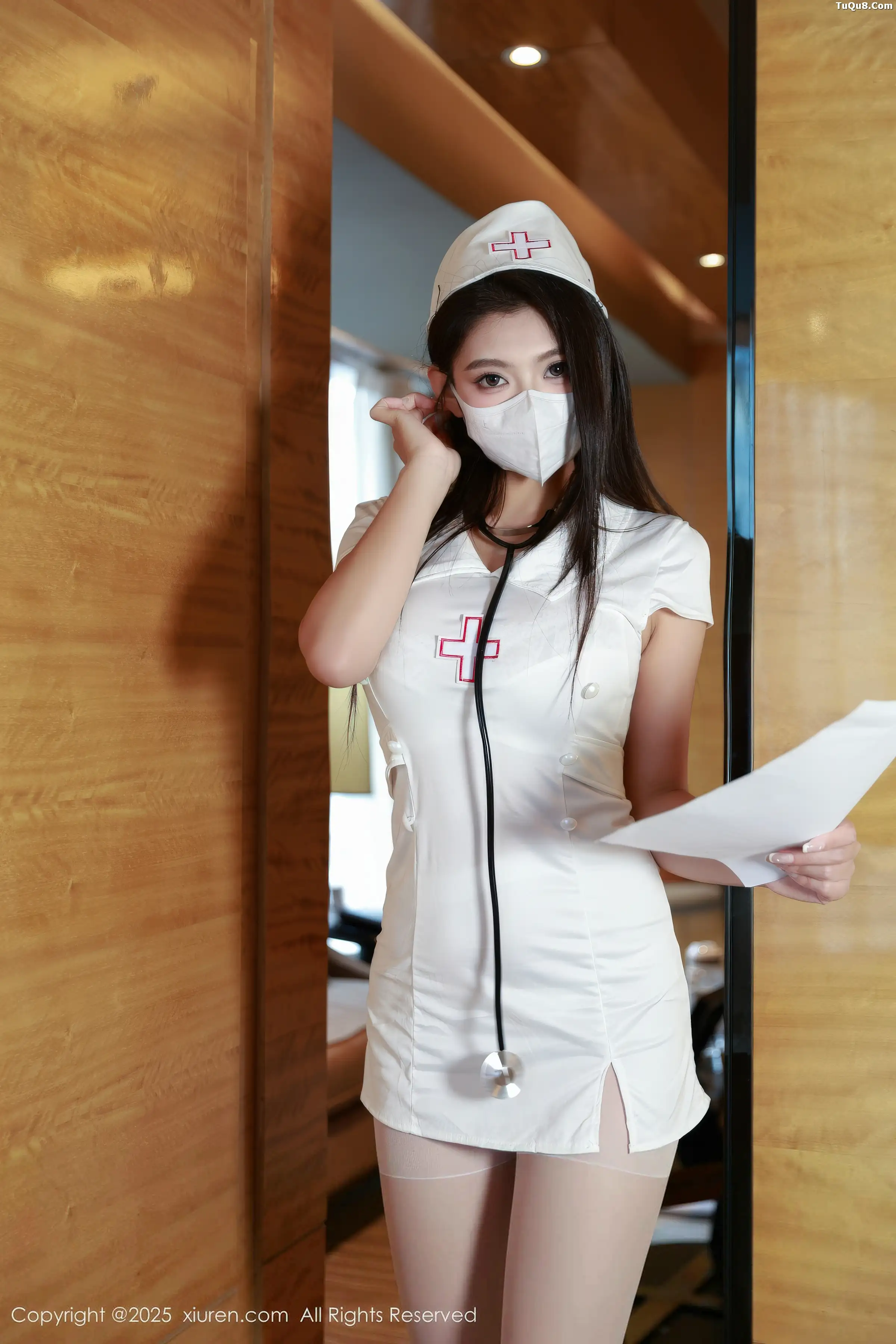 秀人集.com_[XiuRen秀人网]No.11134_模特冬安性感白色护士制服露白色内衣配白丝袜秀丰满身材诱惑写真87P