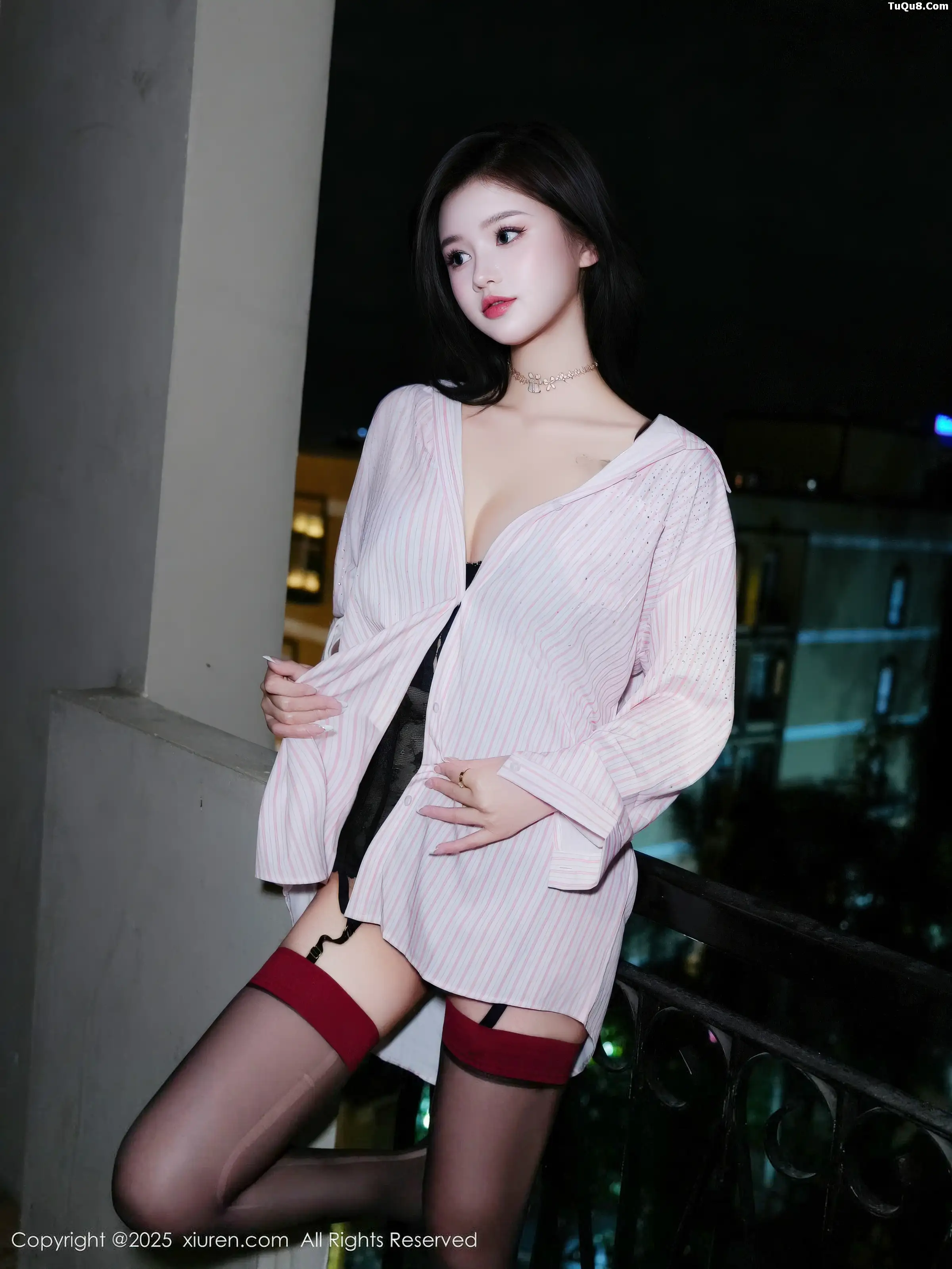 秀人集.com_[XiuRen秀人网]No.11139_模特特蕾莎粉色衬衫露性感黑色情趣内衣配黑丝吊袜迷人诱惑写真78P